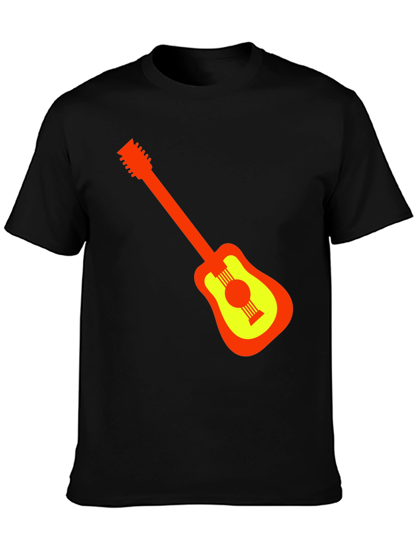 Guitar Graphic Black T-Shirt - Stylish Music Lover Tee