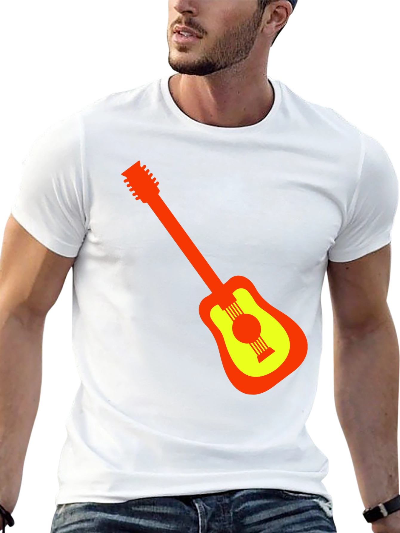 Guitar Graphic Black T-Shirt - Stylish Music Lover Tee