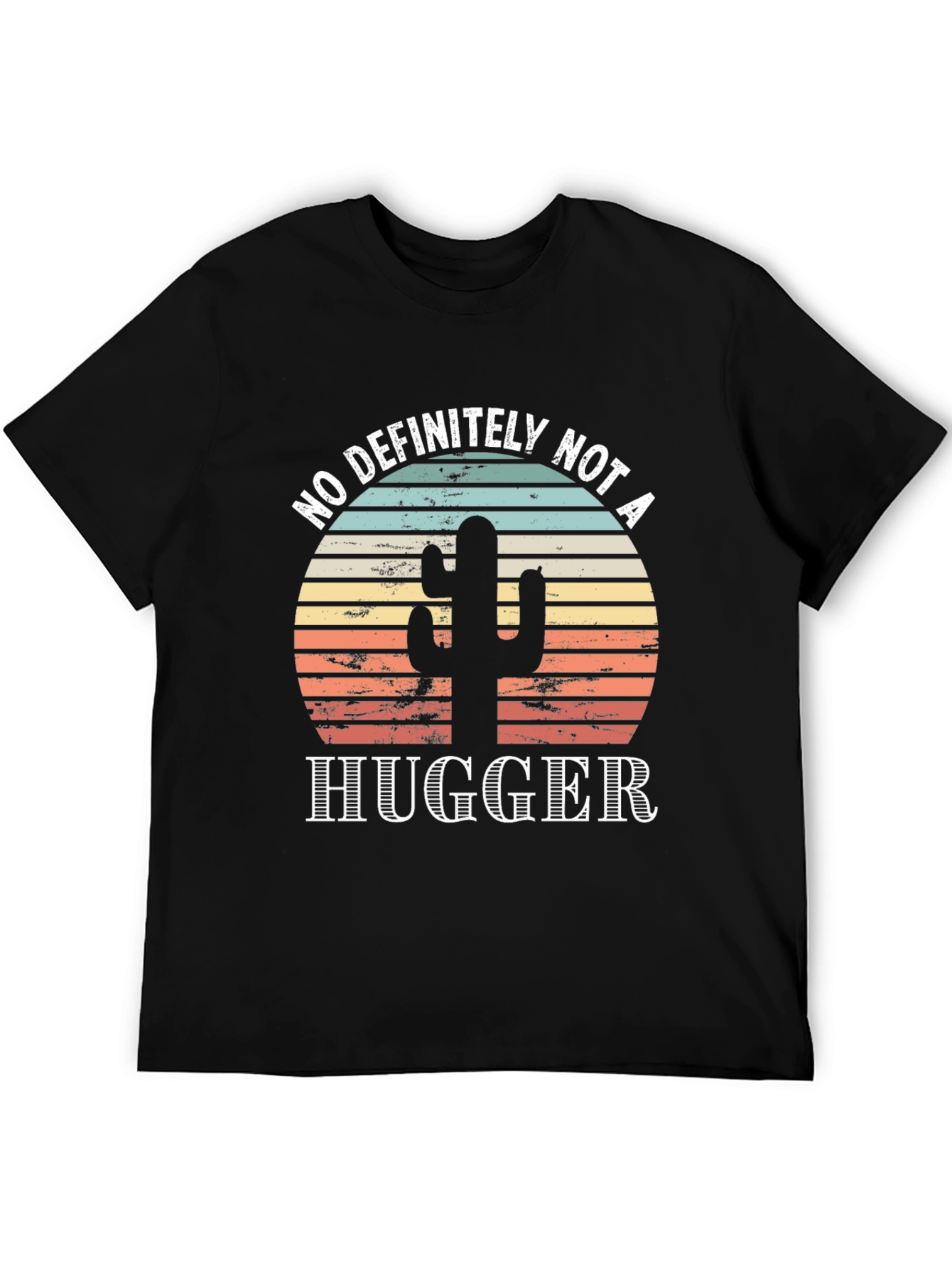 No Hugger Cactus Graphic Tee - Unisex Black Cotton T-Shirt
