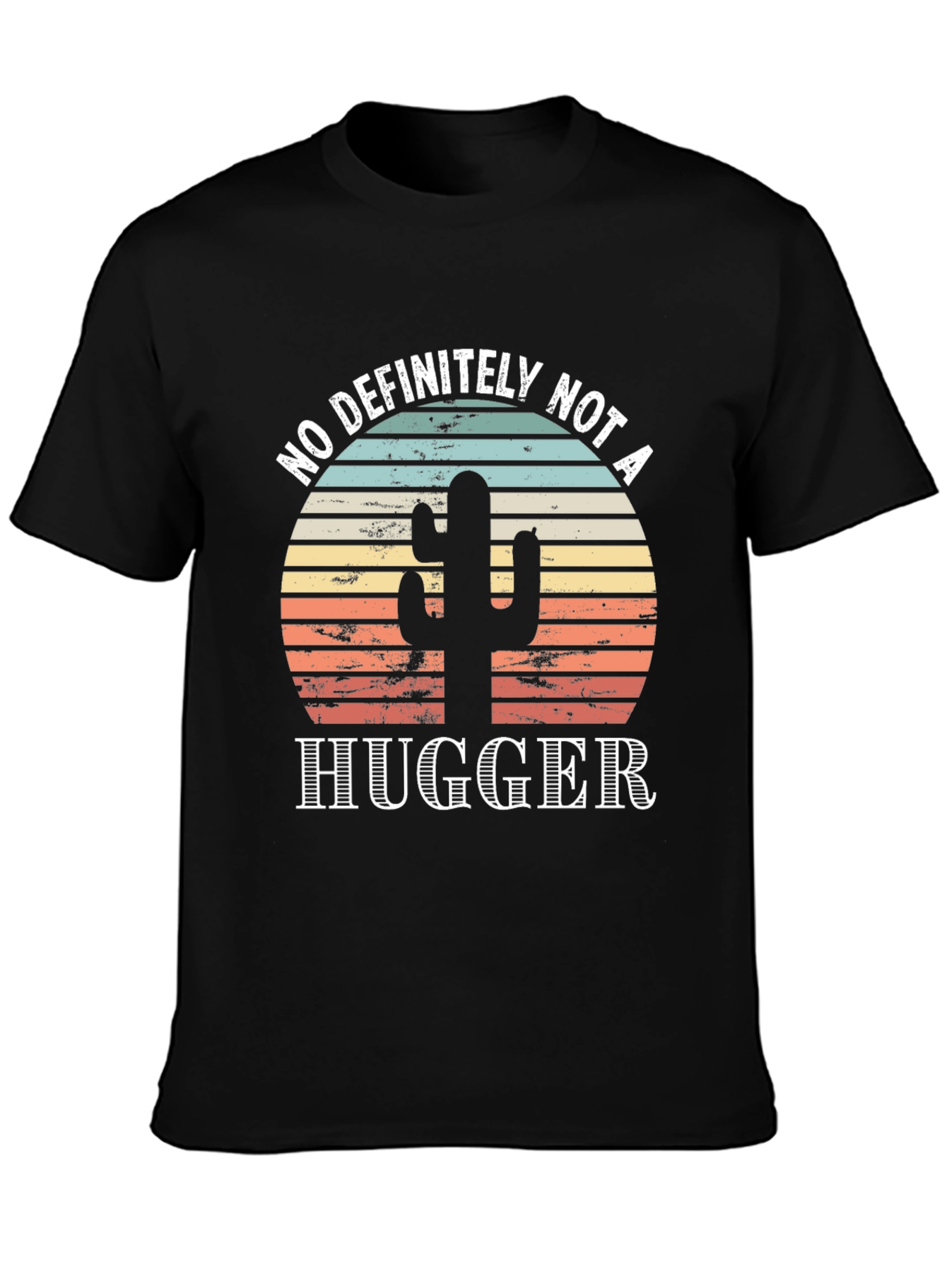 No Hugger Cactus Graphic Tee - Unisex Black Cotton T-Shirt
