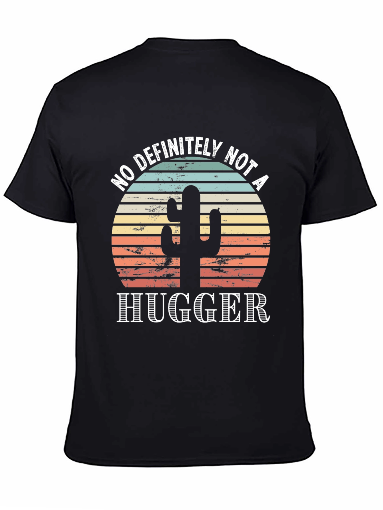 No Hugger Cactus Graphic Tee - Unisex Black Cotton T-Shirt