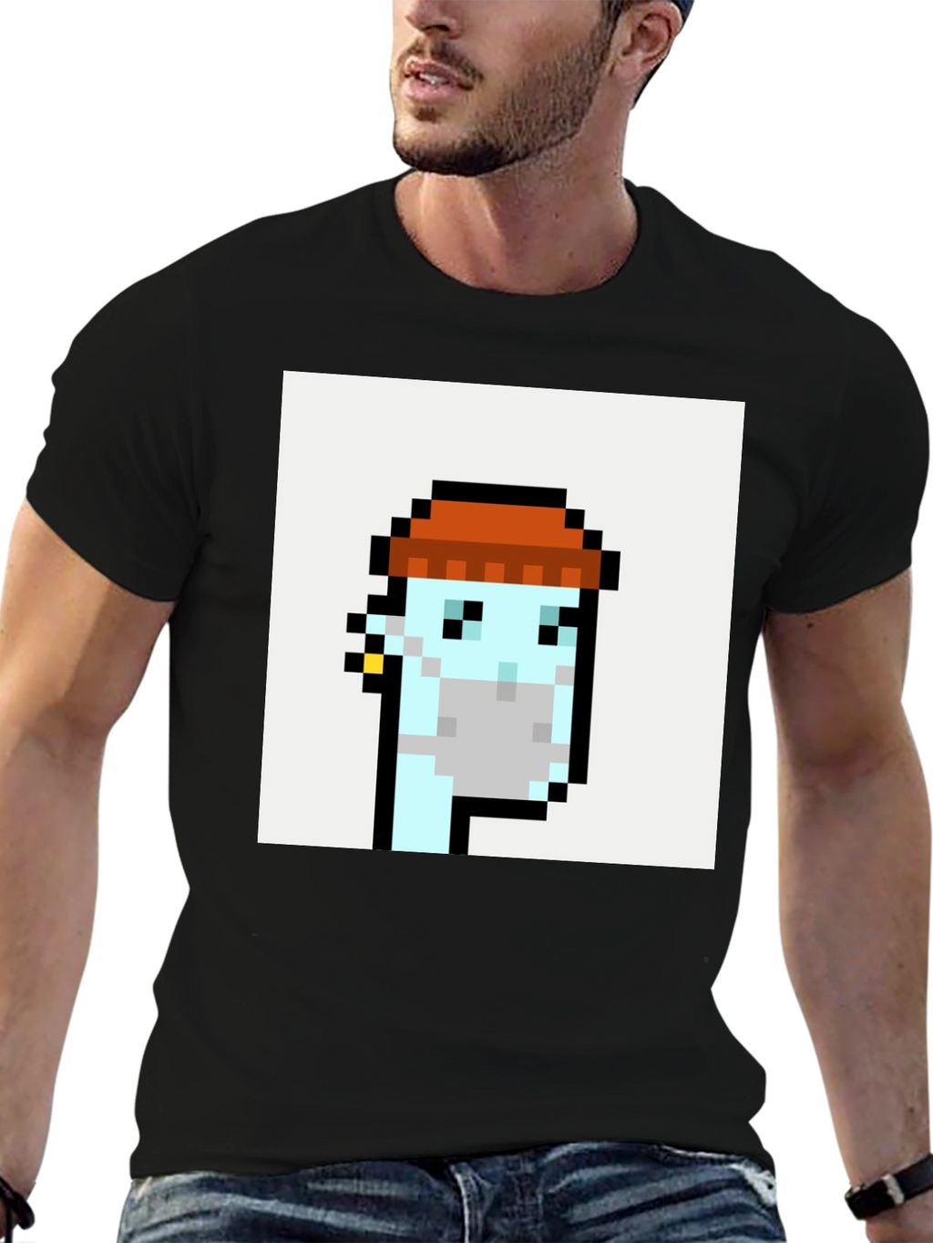 Pixel Art Crypto Punk Black T-Shirt