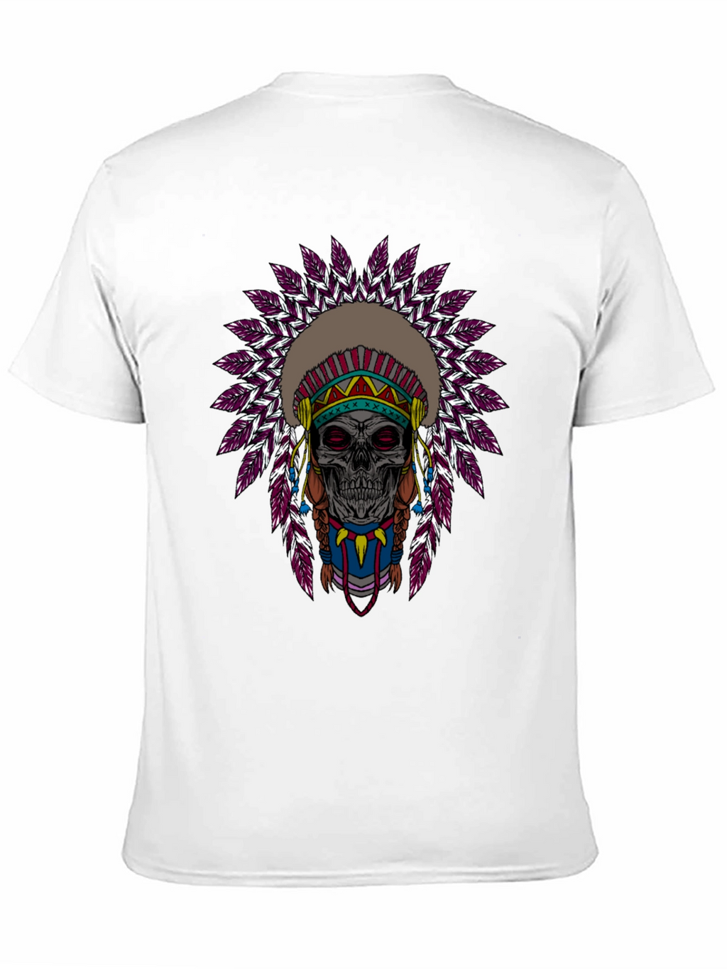 Skull Indian Headdress Graphic T-Shirt