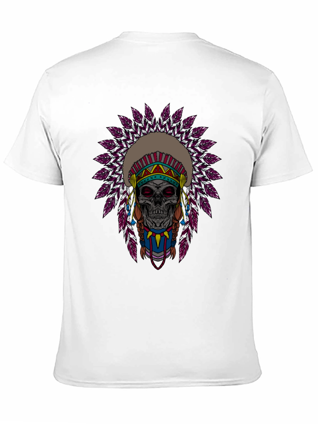 Skull Indian Headdress Graphic T-Shirt