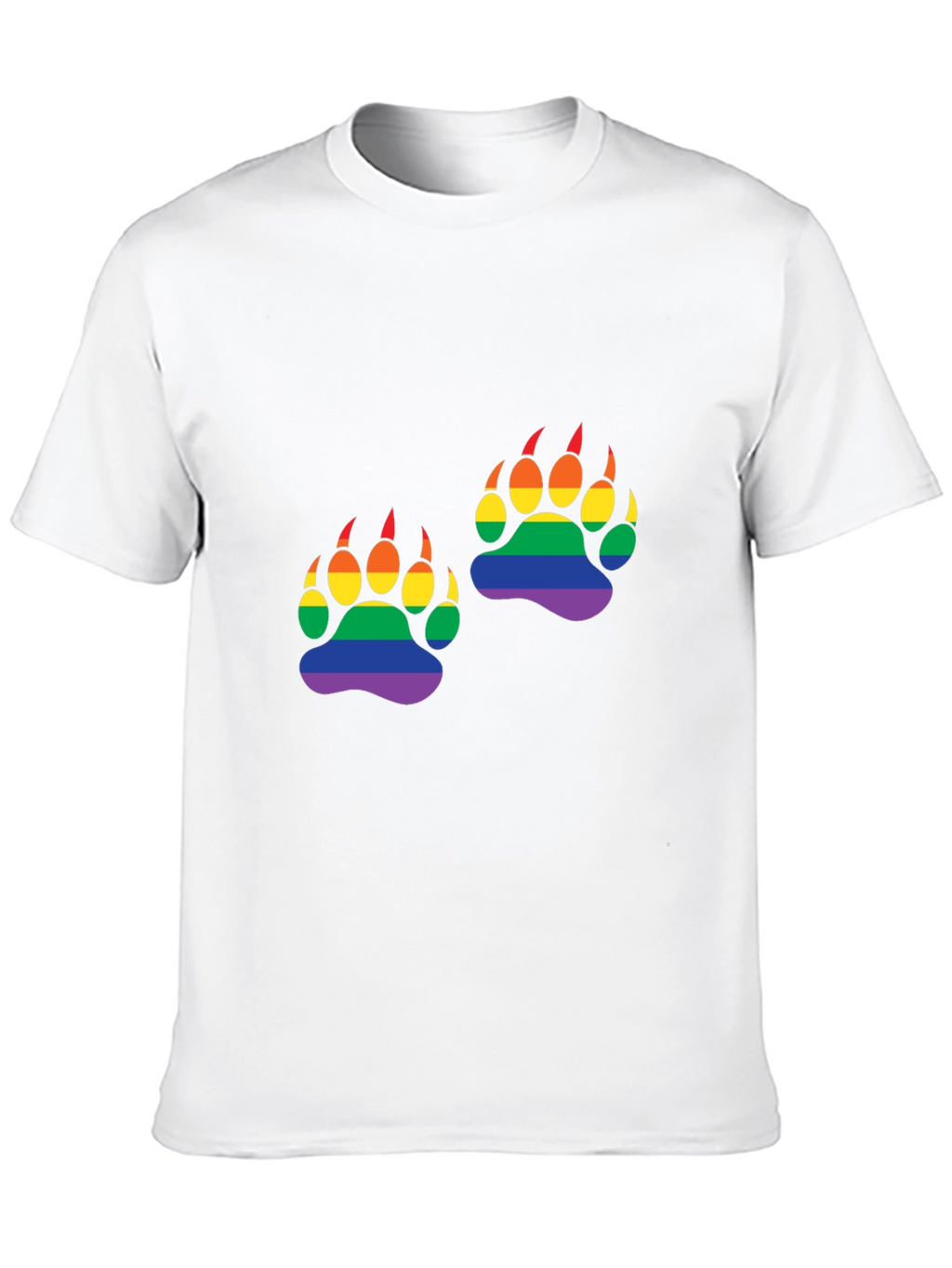 Rainbow Bear Paw Print T-Shirt