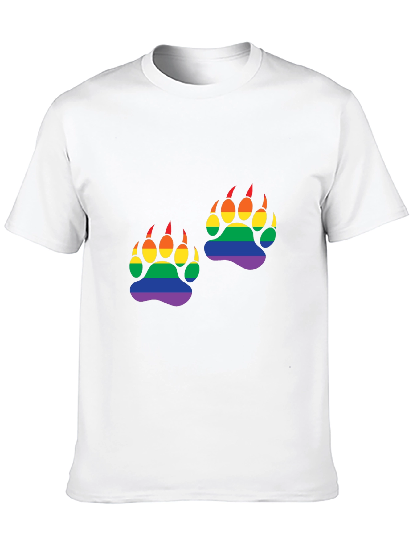 Rainbow Bear Paw Print T-Shirt