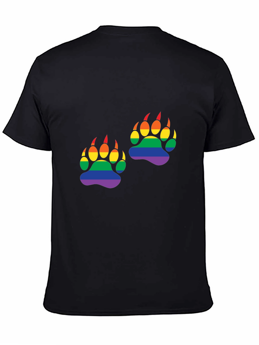 Rainbow Bear Paw Print T-Shirt