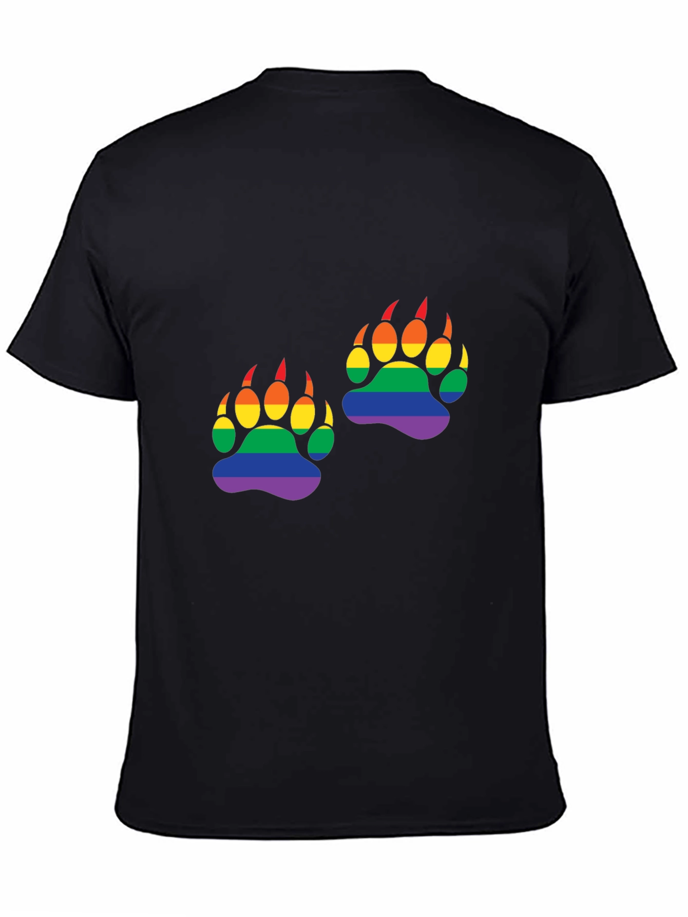 Rainbow Bear Paw Print T-Shirt