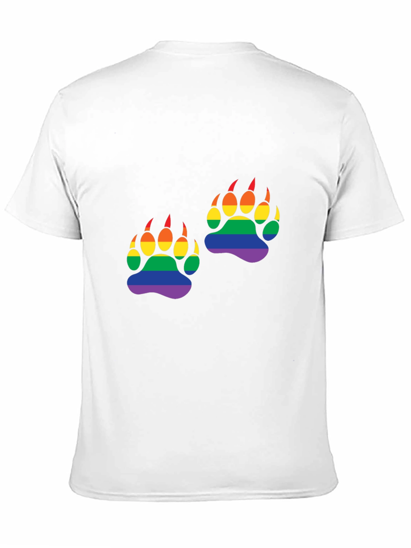 Rainbow Bear Paw Print T-Shirt