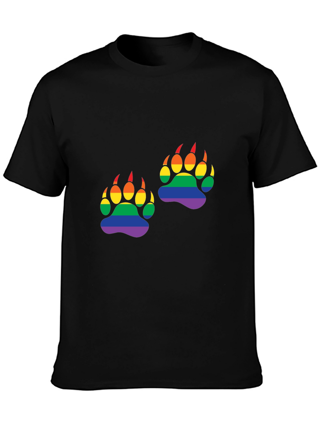 Rainbow Bear Paw Print T-Shirt