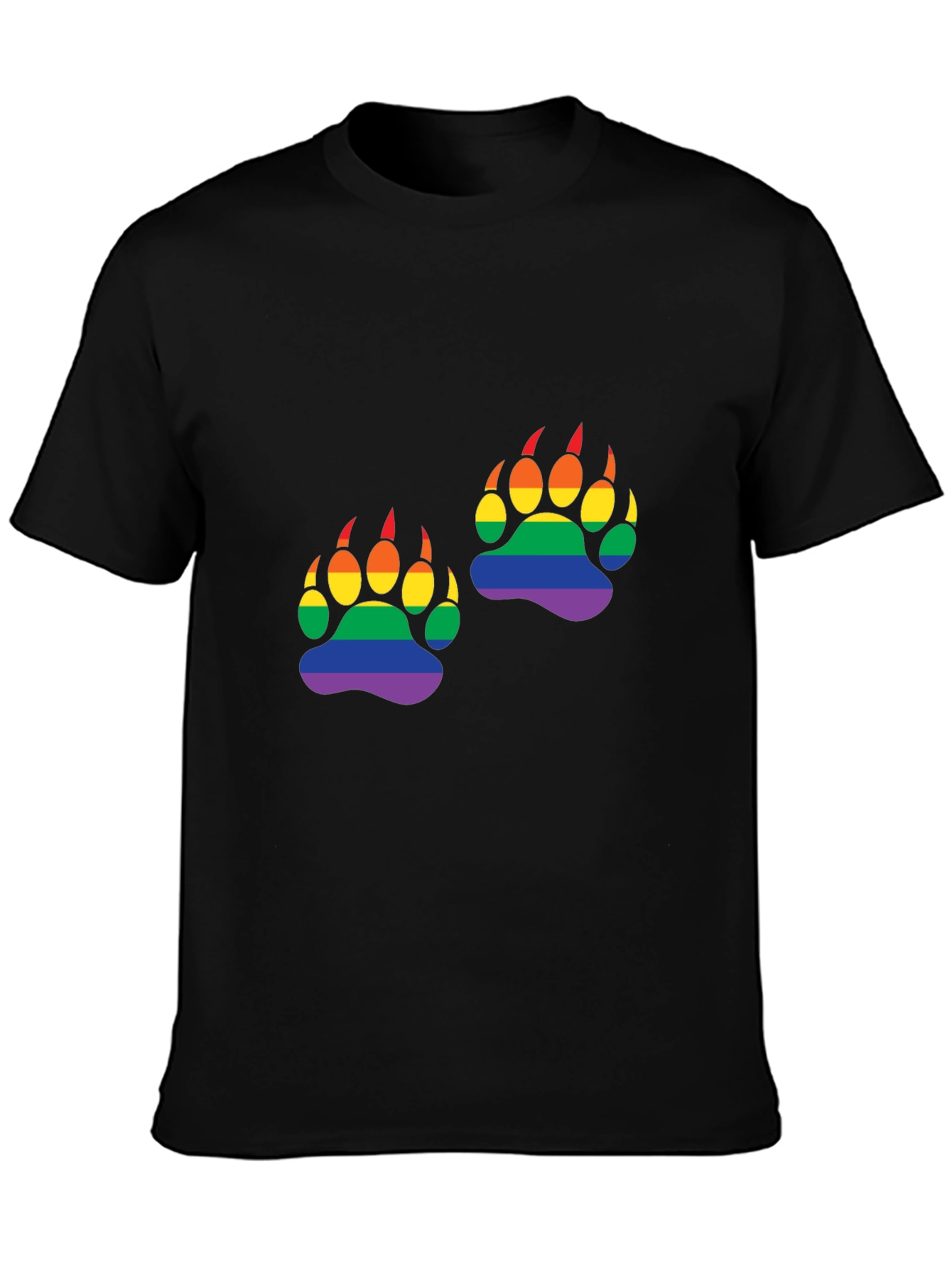 Rainbow Bear Paw Print T-Shirt