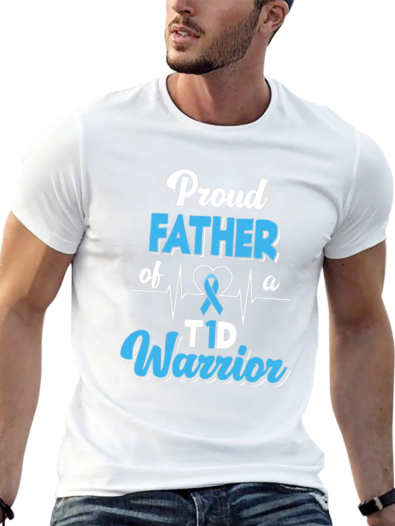 Proud Father T1D Warrior Graphic T-Shirt