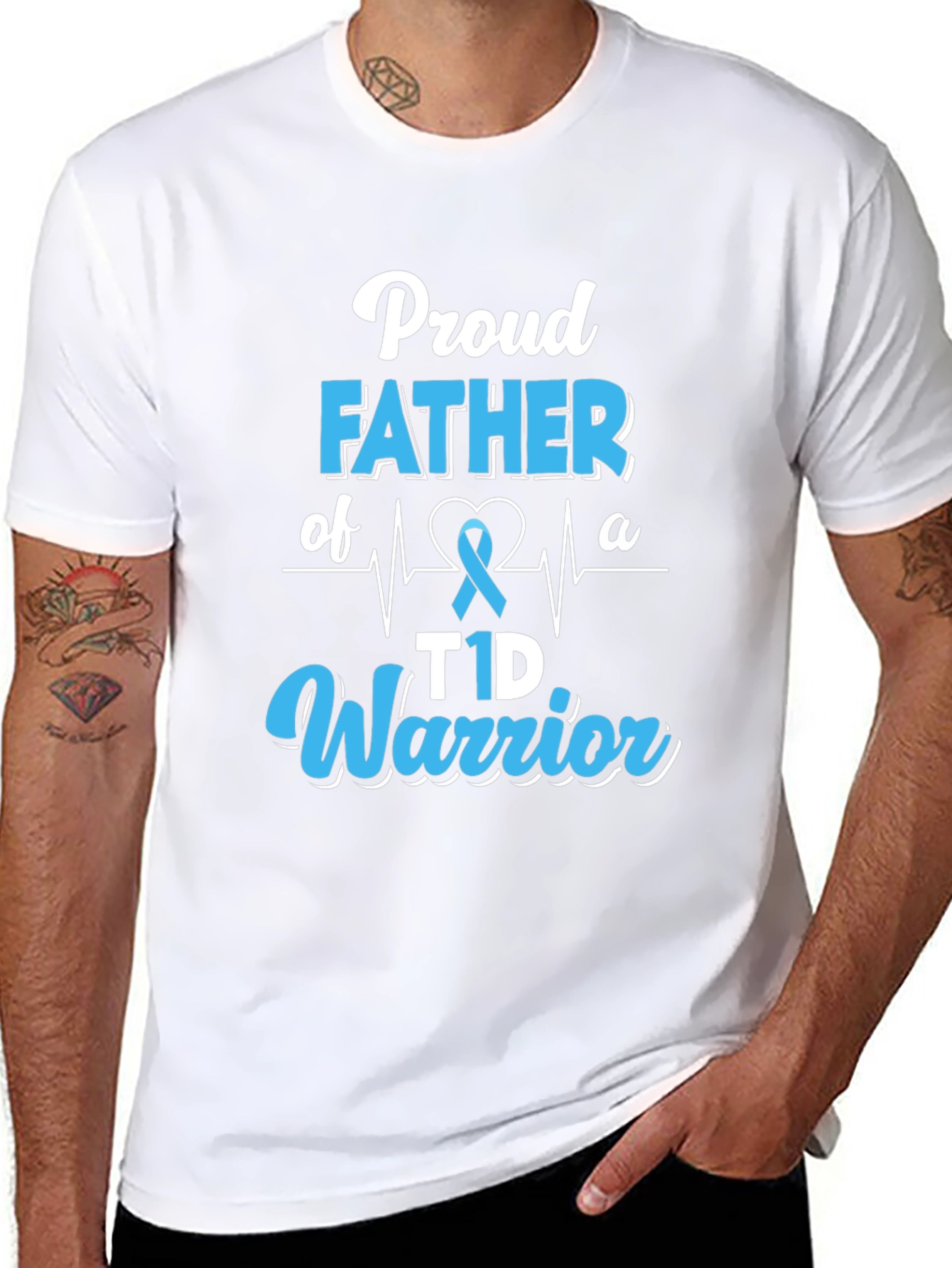 Proud Father T1D Warrior Graphic T-Shirt