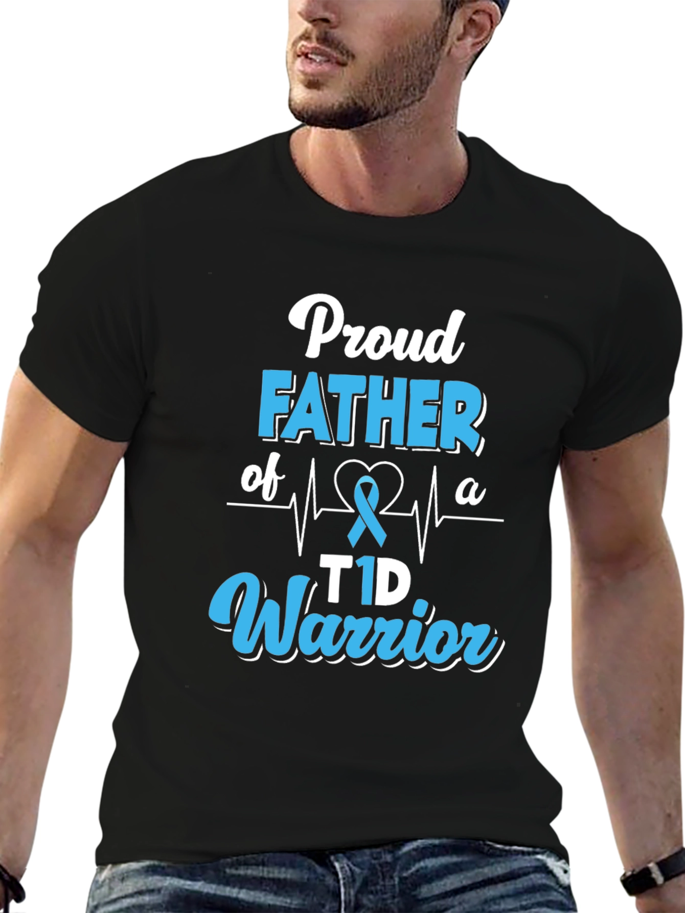 Proud Father T1D Warrior Graphic T-Shirt