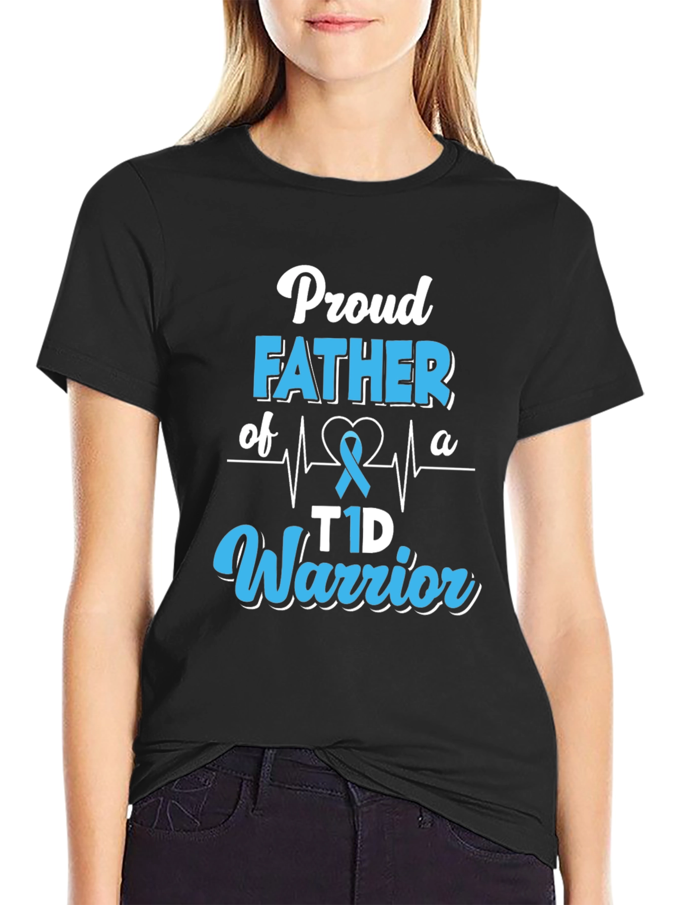 Proud Father T1D Warrior Graphic T-Shirt
