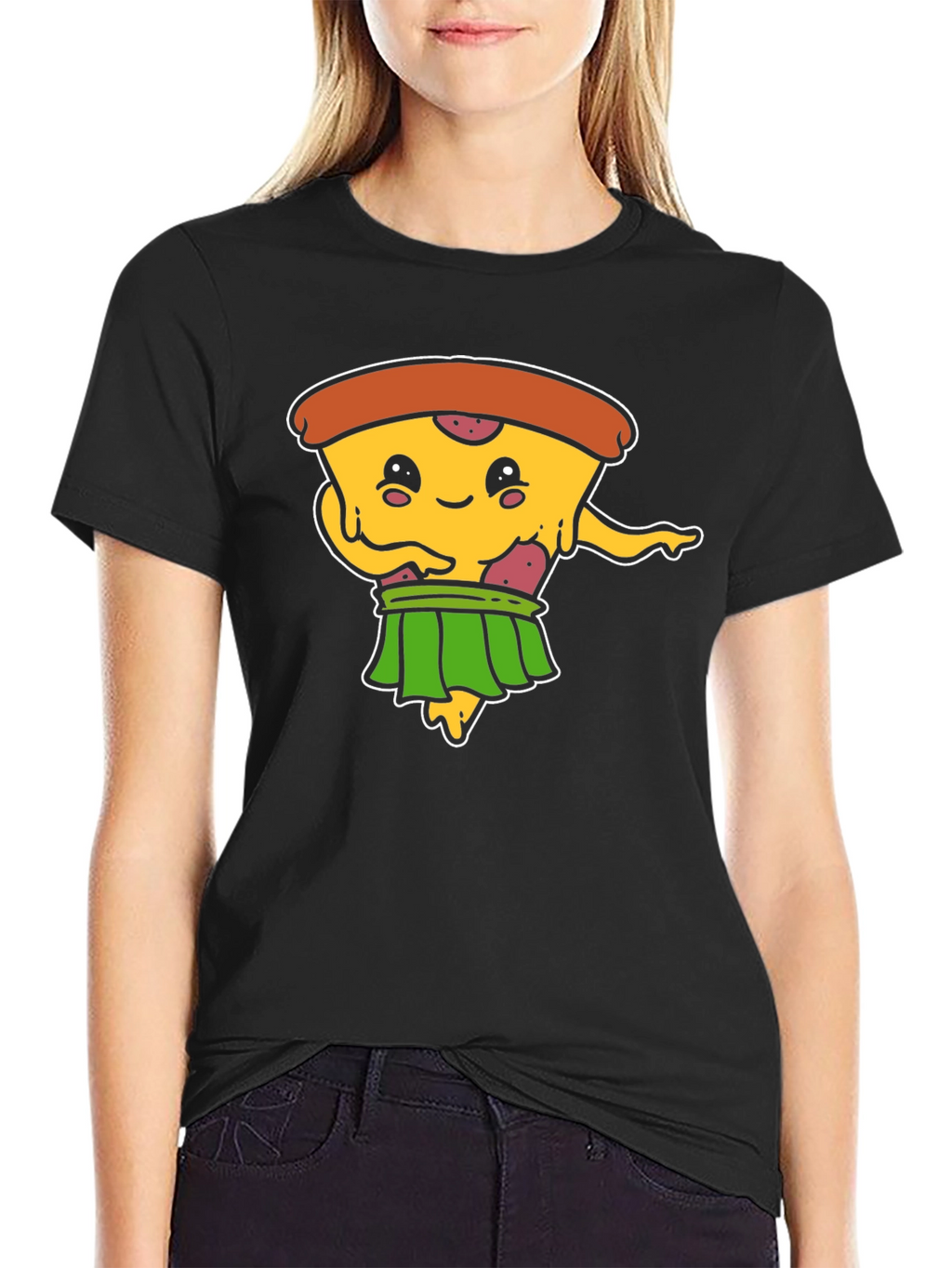 Pizza Hula Dancer Black T-Shirt