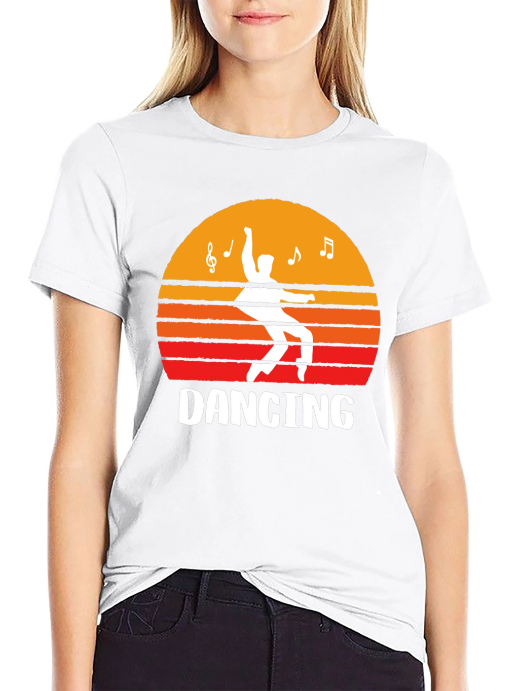 Dancing Sunset Graphic Tee - Black