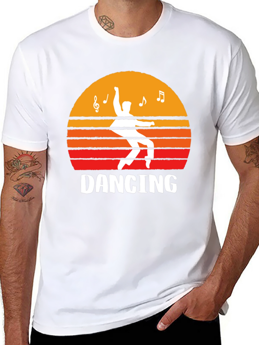 Dancing Sunset Graphic Tee - Black