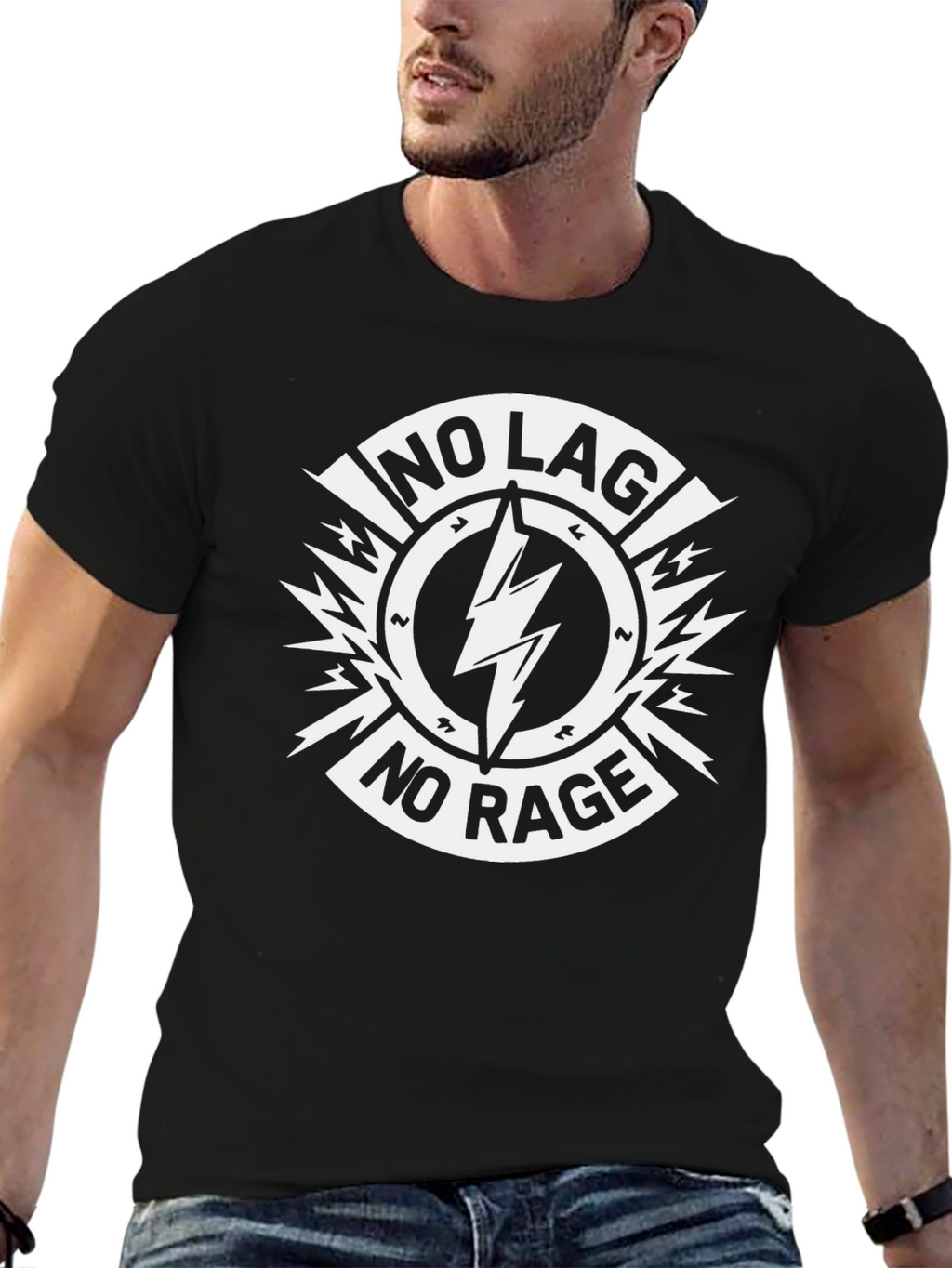 No Lag No Rage Graphic Tee - Black
