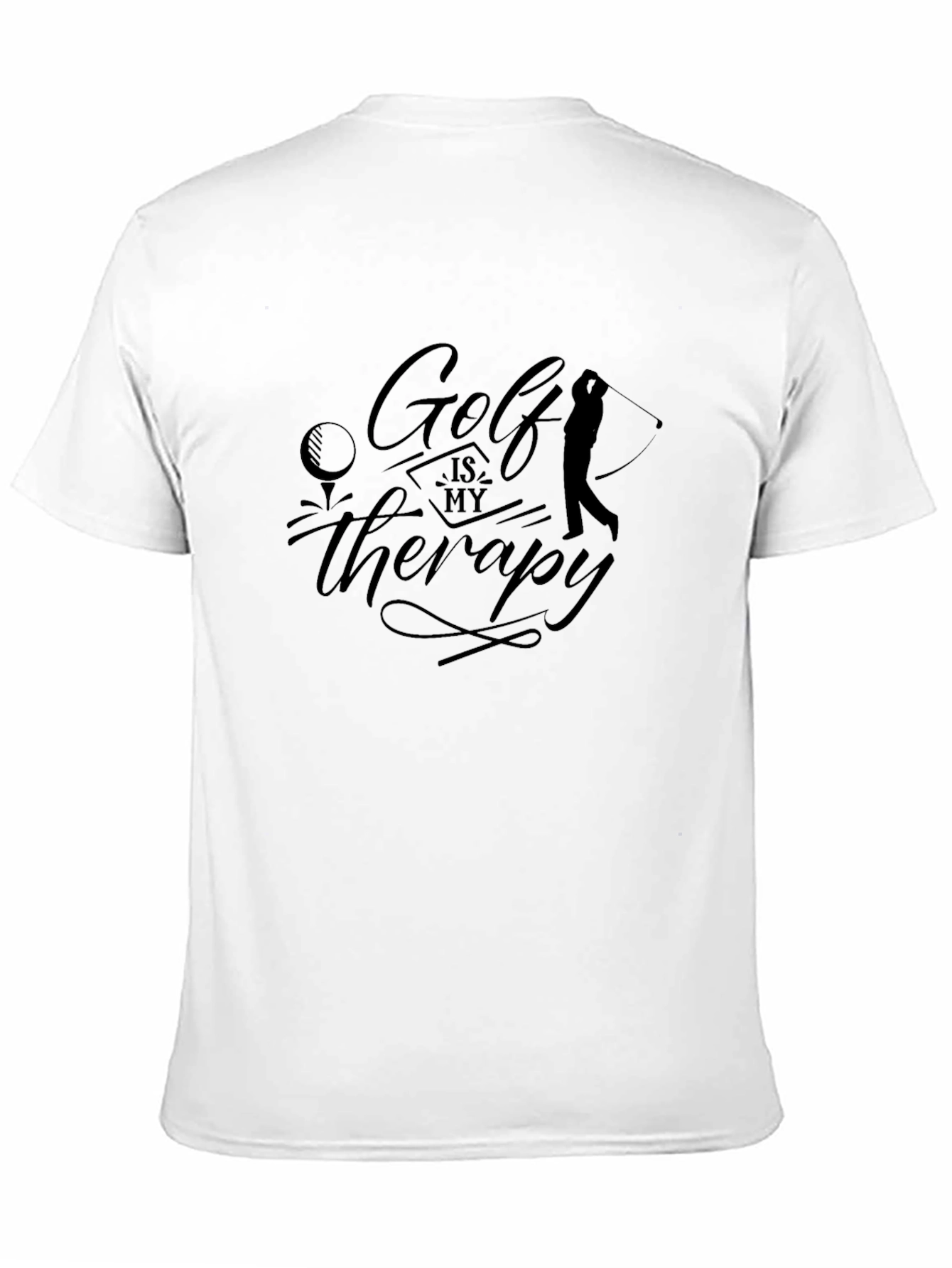 Golf is My Therapy Black Graphic Tee