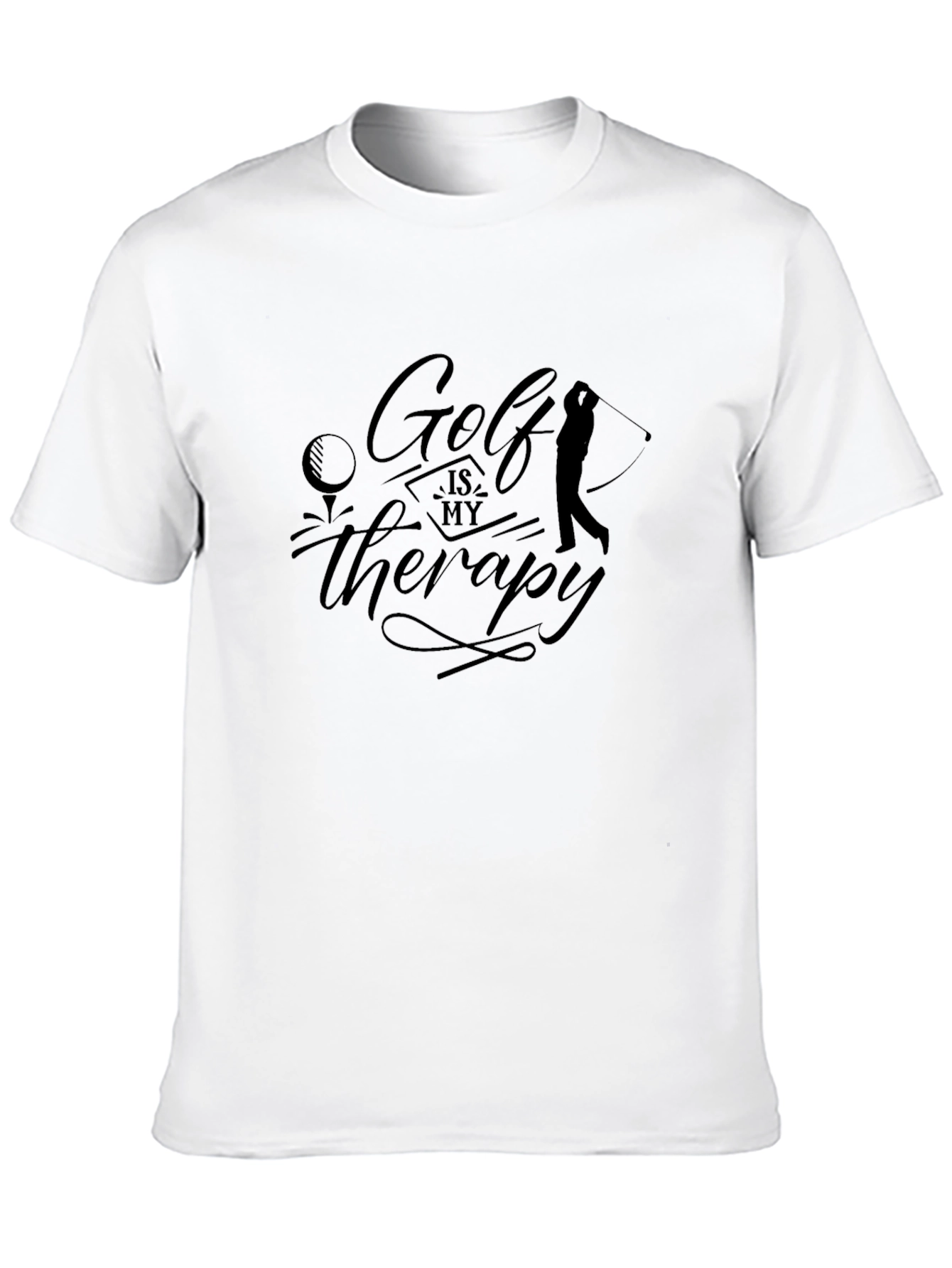 Golf is My Therapy Black Graphic Tee