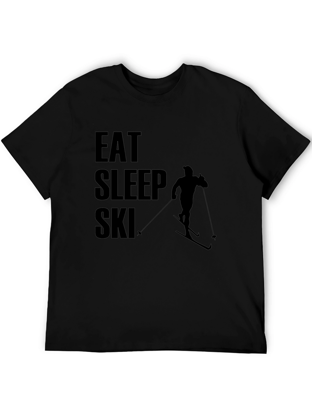 Eat Sleep Ski T-Shirt - Black Graphic Tee