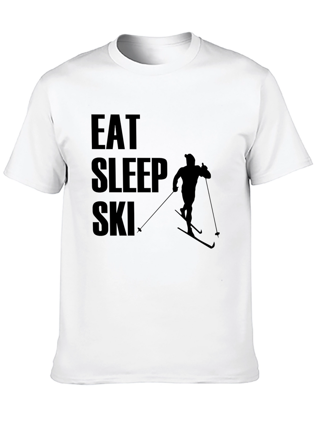 Eat Sleep Ski T-Shirt - Black Graphic Tee