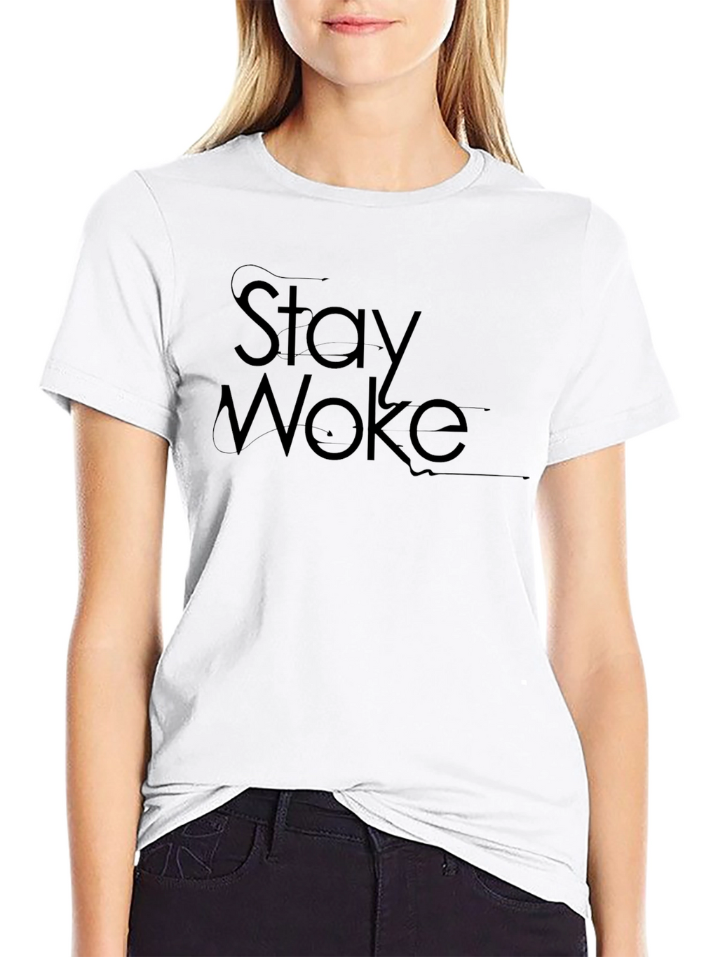 Stay Woke Graphic Tee - Black Casual T-Shirt