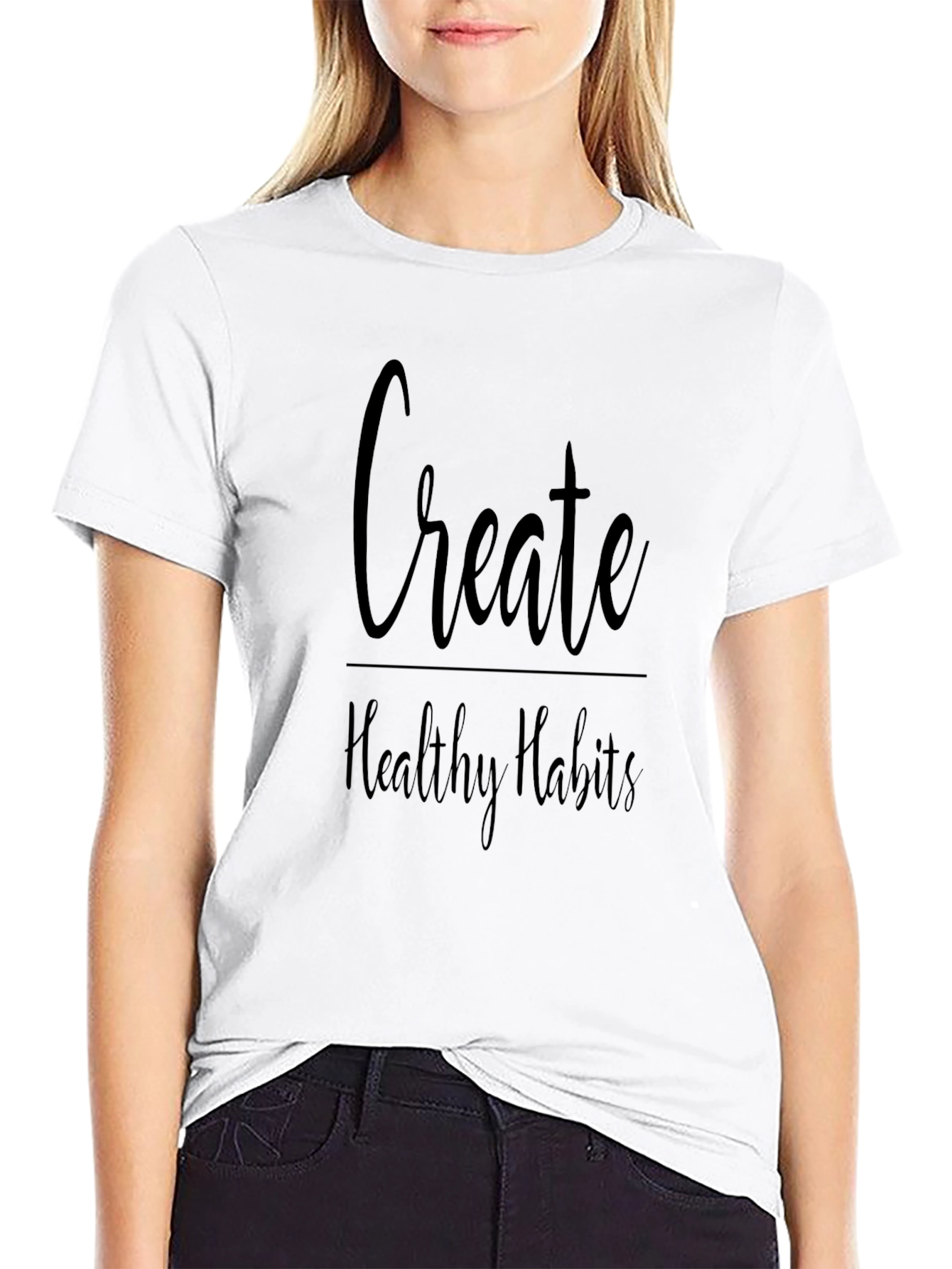 Create Healthy Habits Graphic Tee - Black
