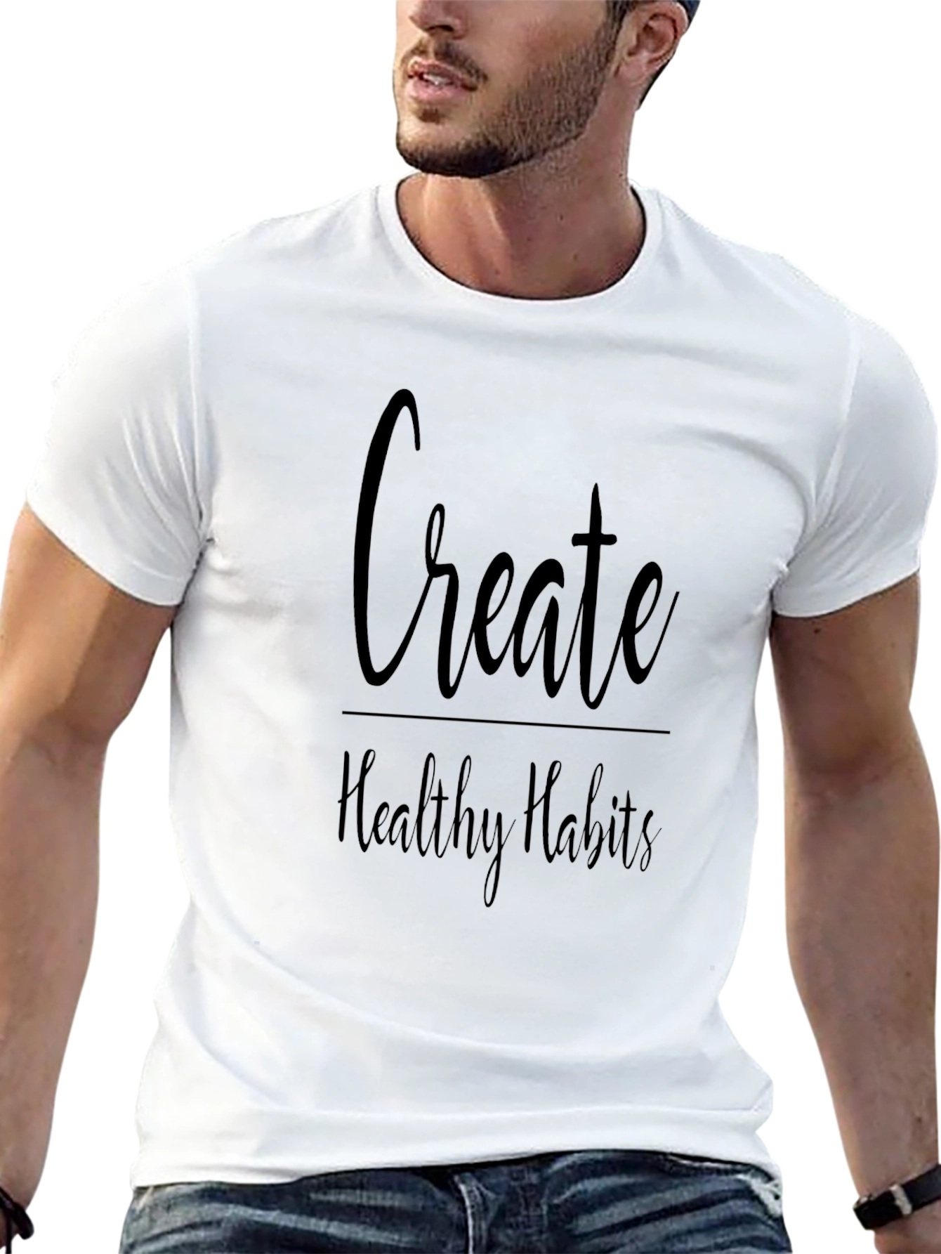 Create Healthy Habits Graphic Tee - Black