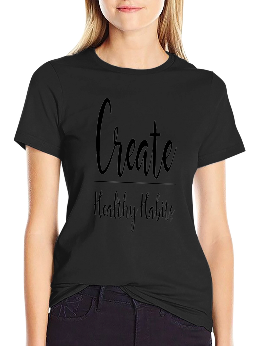 Create Healthy Habits Graphic Tee - Black