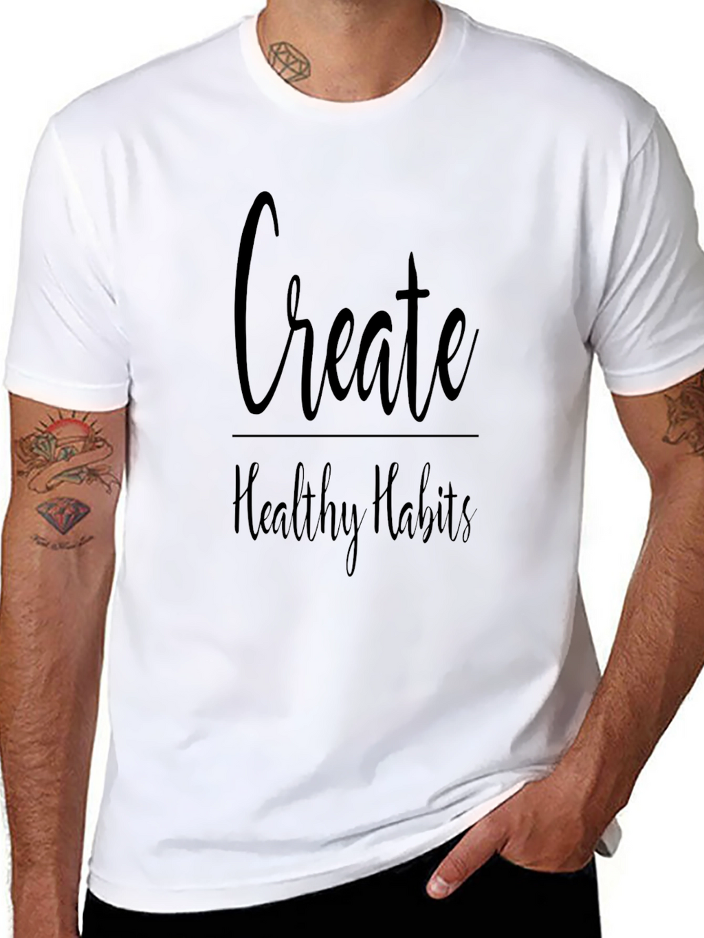Create Healthy Habits Graphic Tee - Black