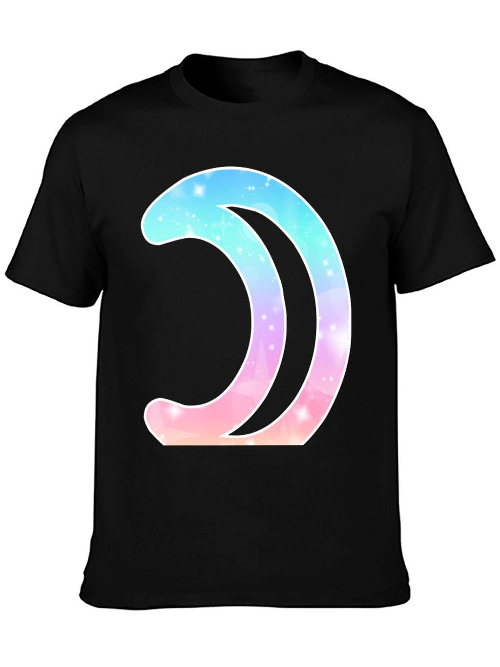 Galaxy Moon Graphic Tee - Stylish Black T-Shirt