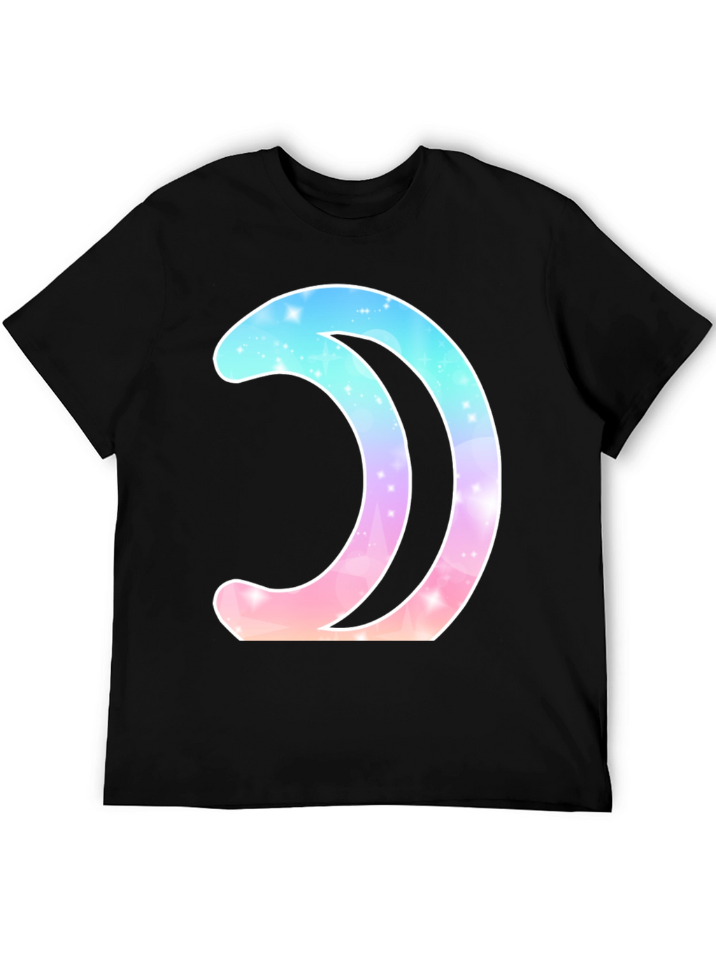 Galaxy Moon Graphic Tee - Stylish Black T-Shirt