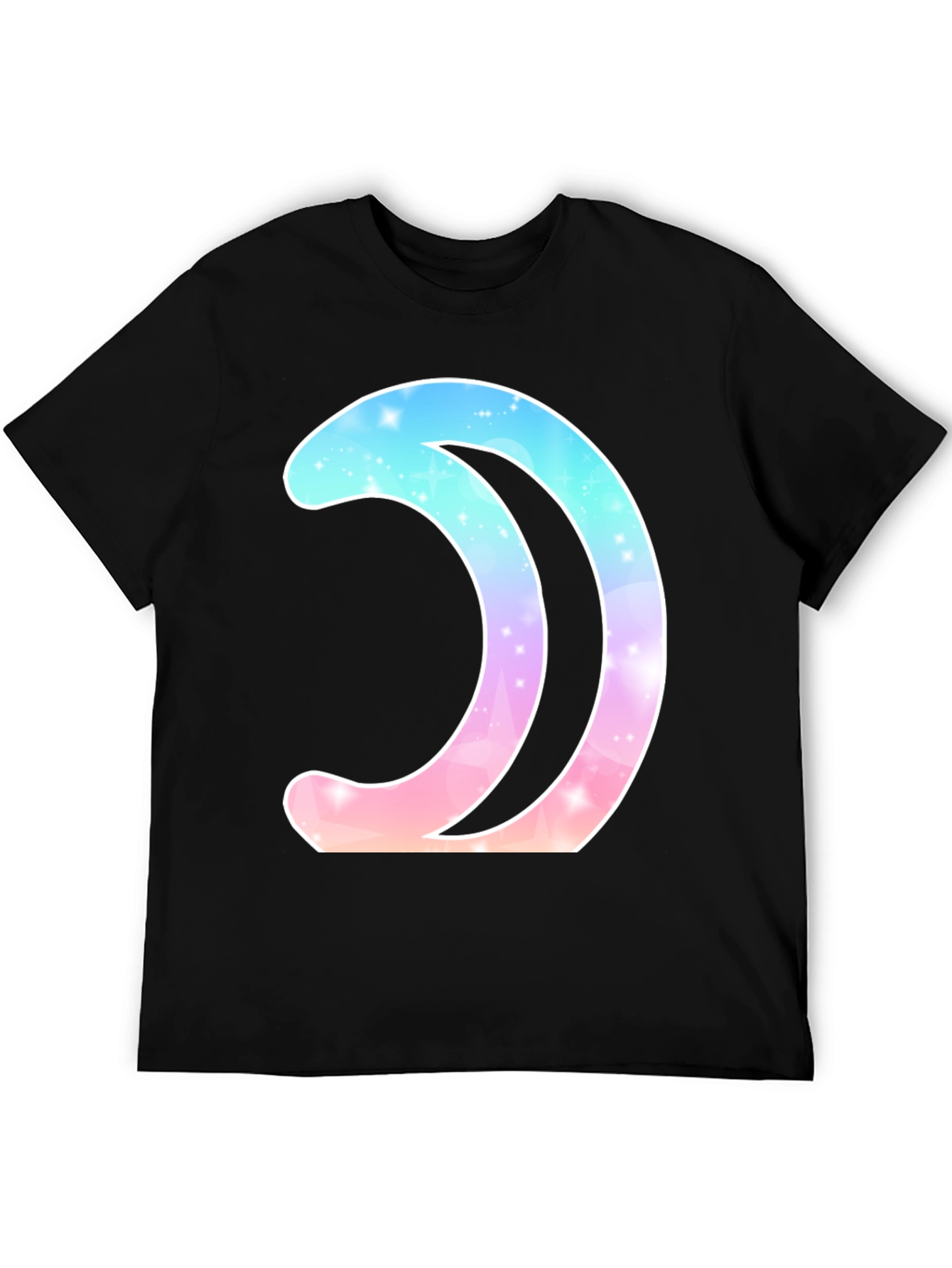 Galaxy Moon Graphic Tee - Stylish Black T-Shirt
