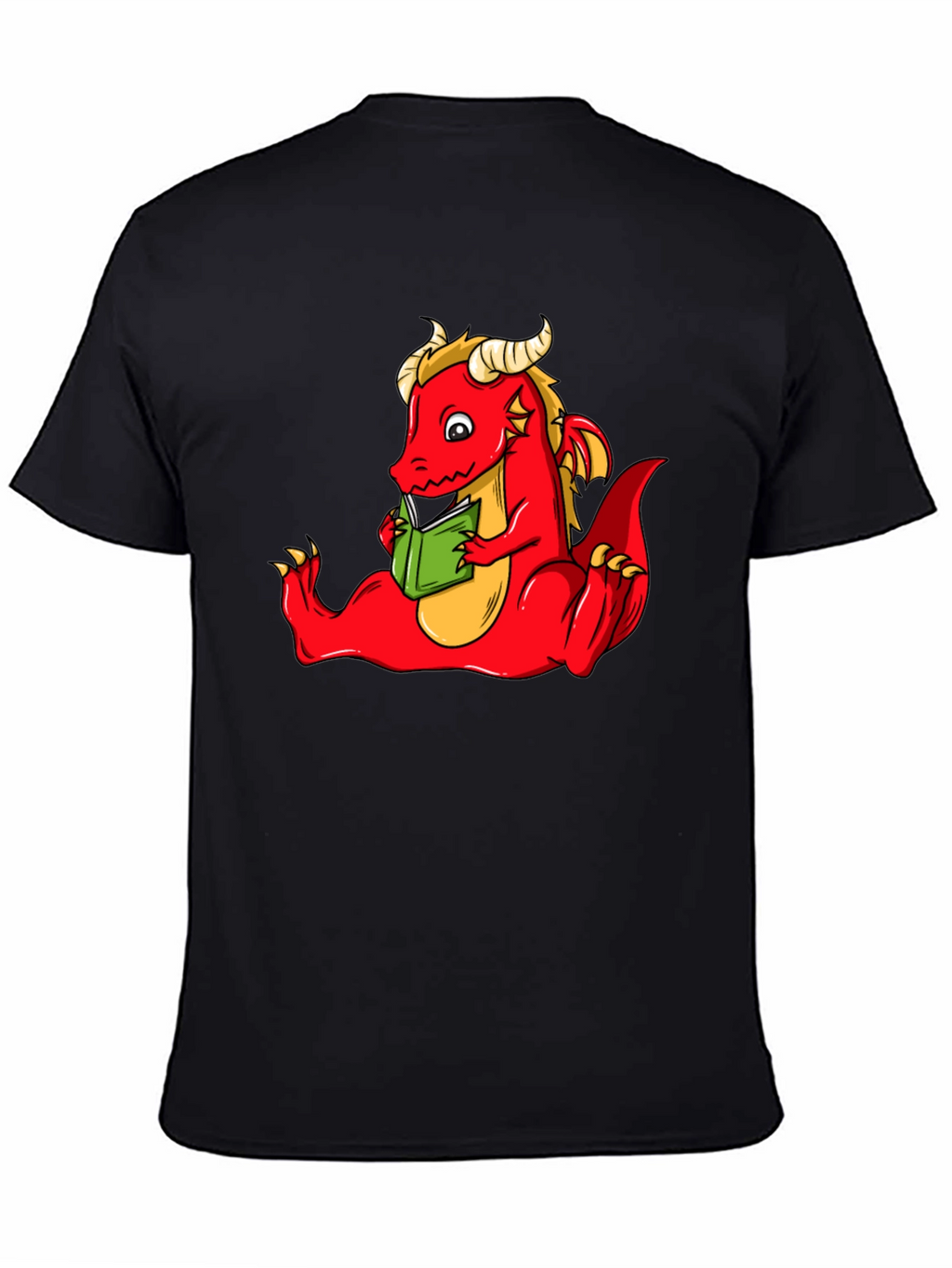Dragon Reading Book Graphic T-Shirt