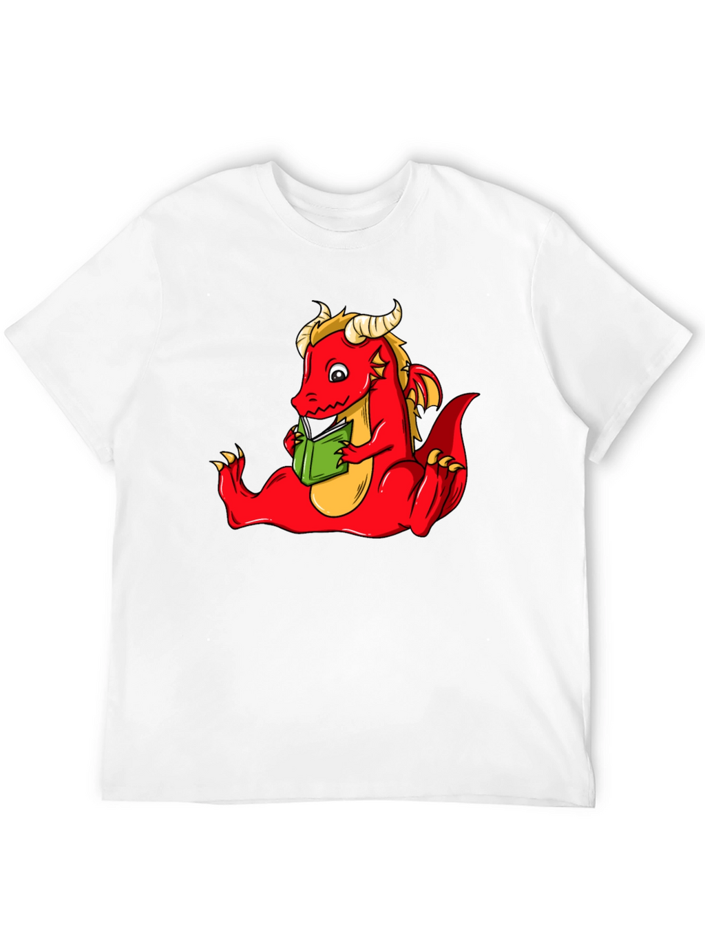 Dragon Reading Book Graphic T-Shirt