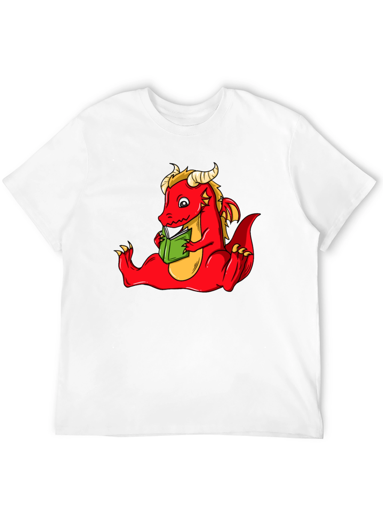 Dragon Reading Book Graphic T-Shirt