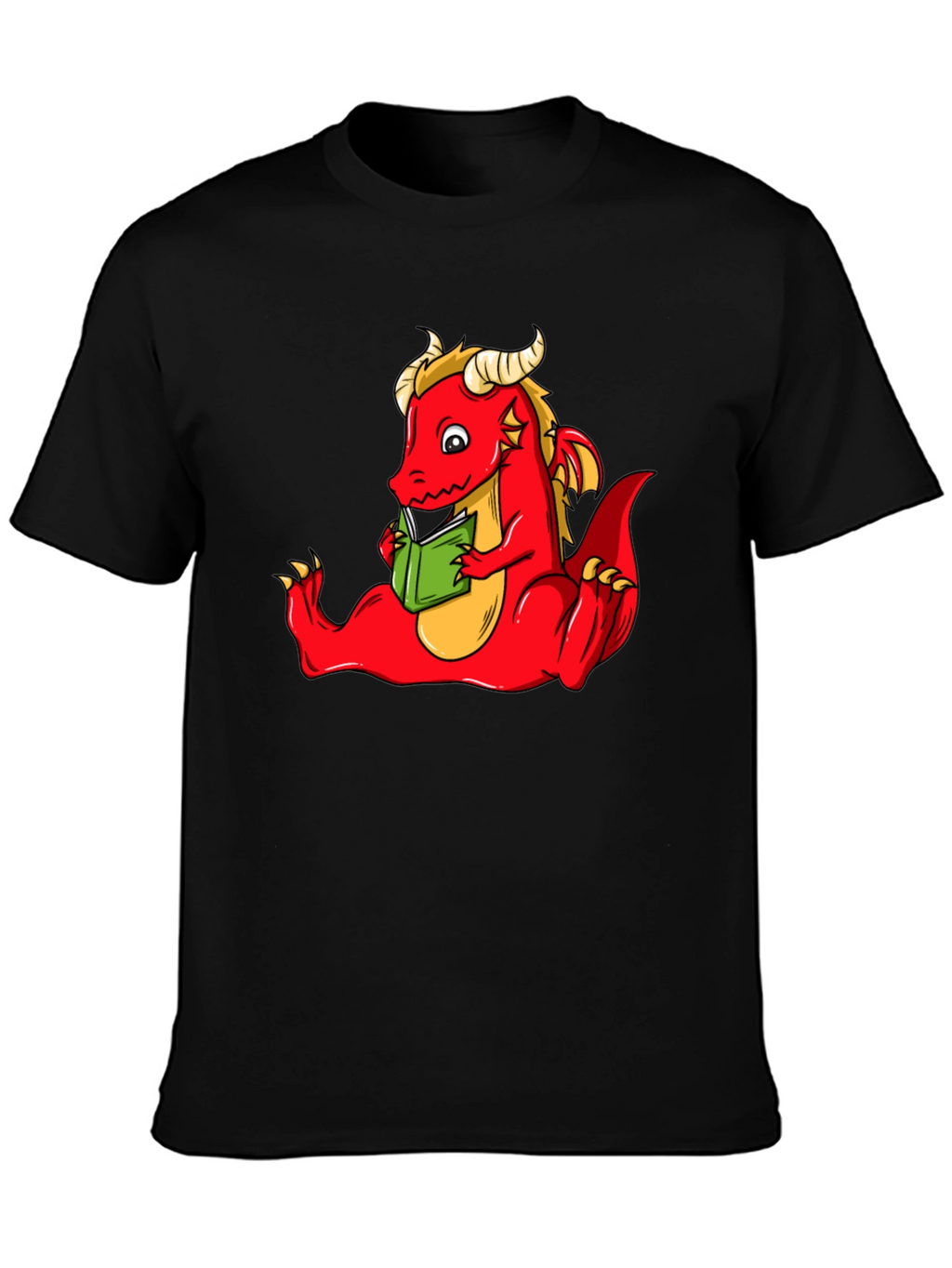 Dragon Reading Book Graphic T-Shirt