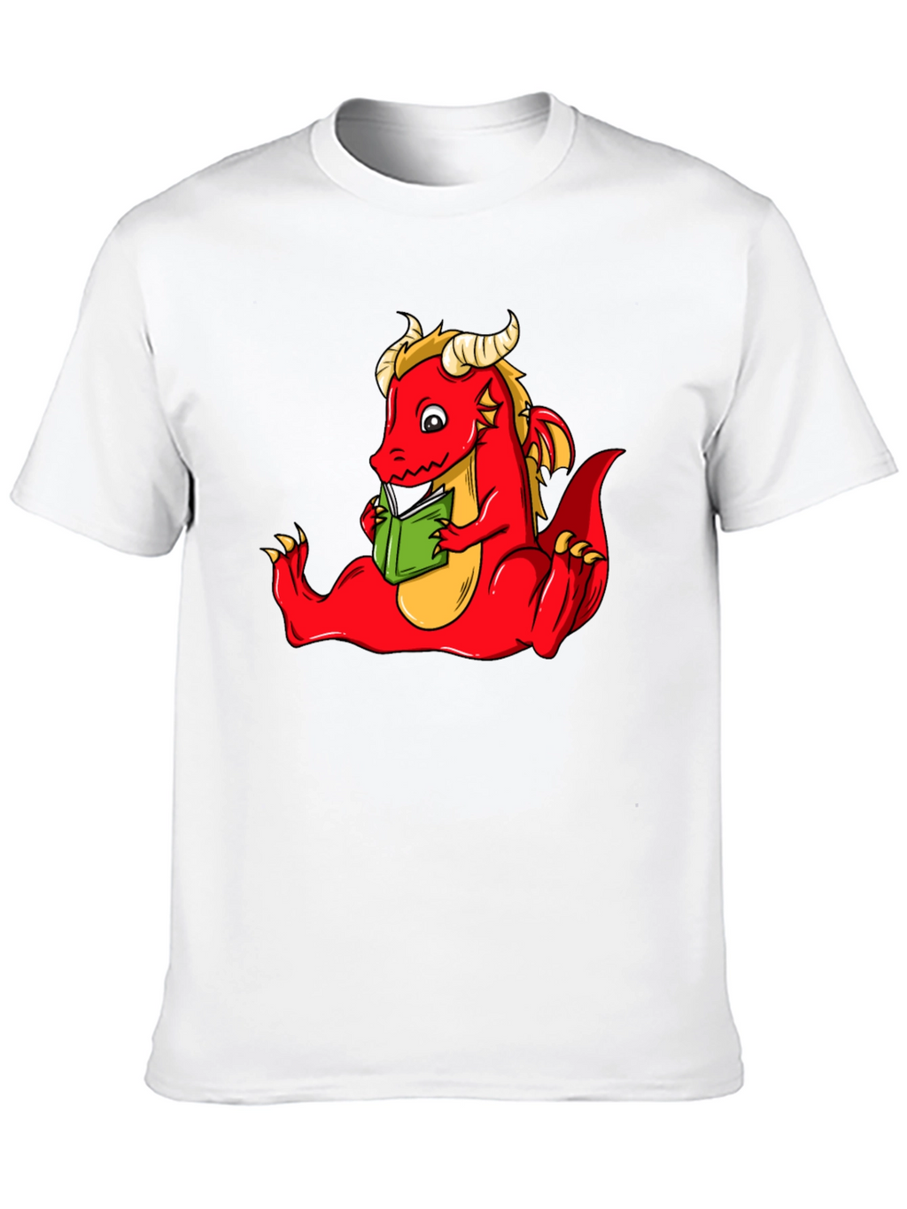 Dragon Reading Book Graphic T-Shirt