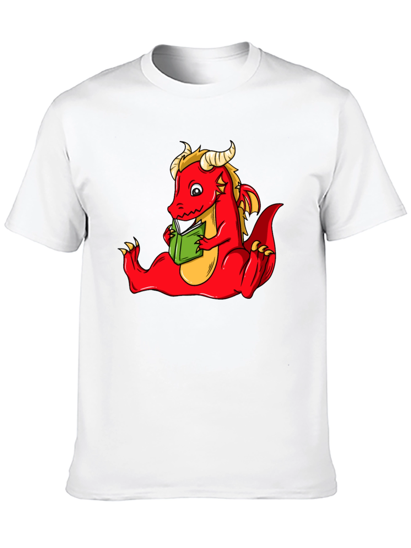 Dragon Reading Book Graphic T-Shirt