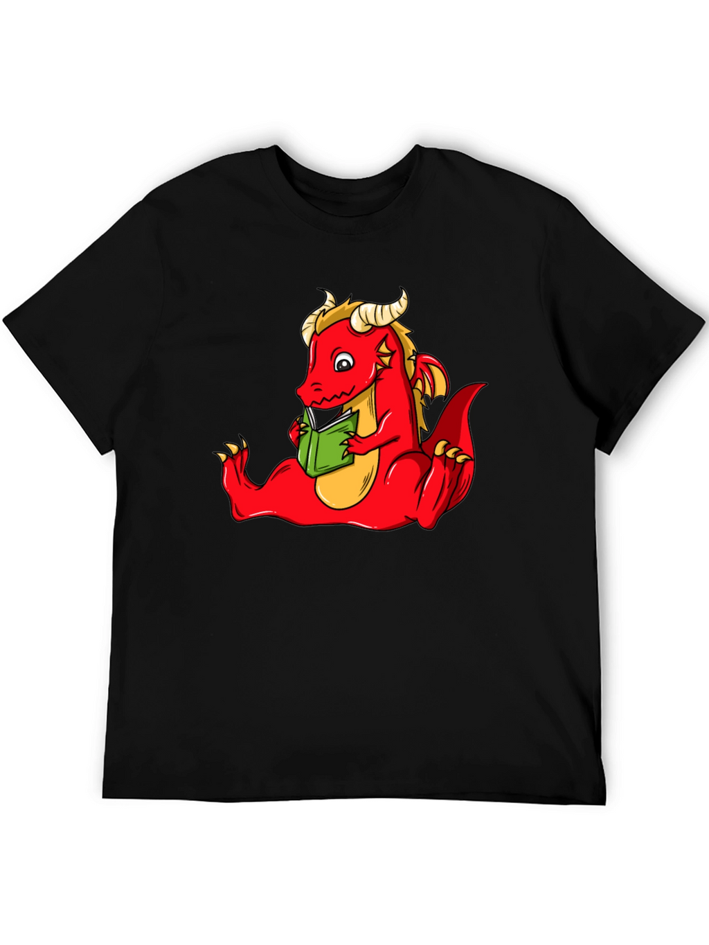 Dragon Reading Book Graphic T-Shirt