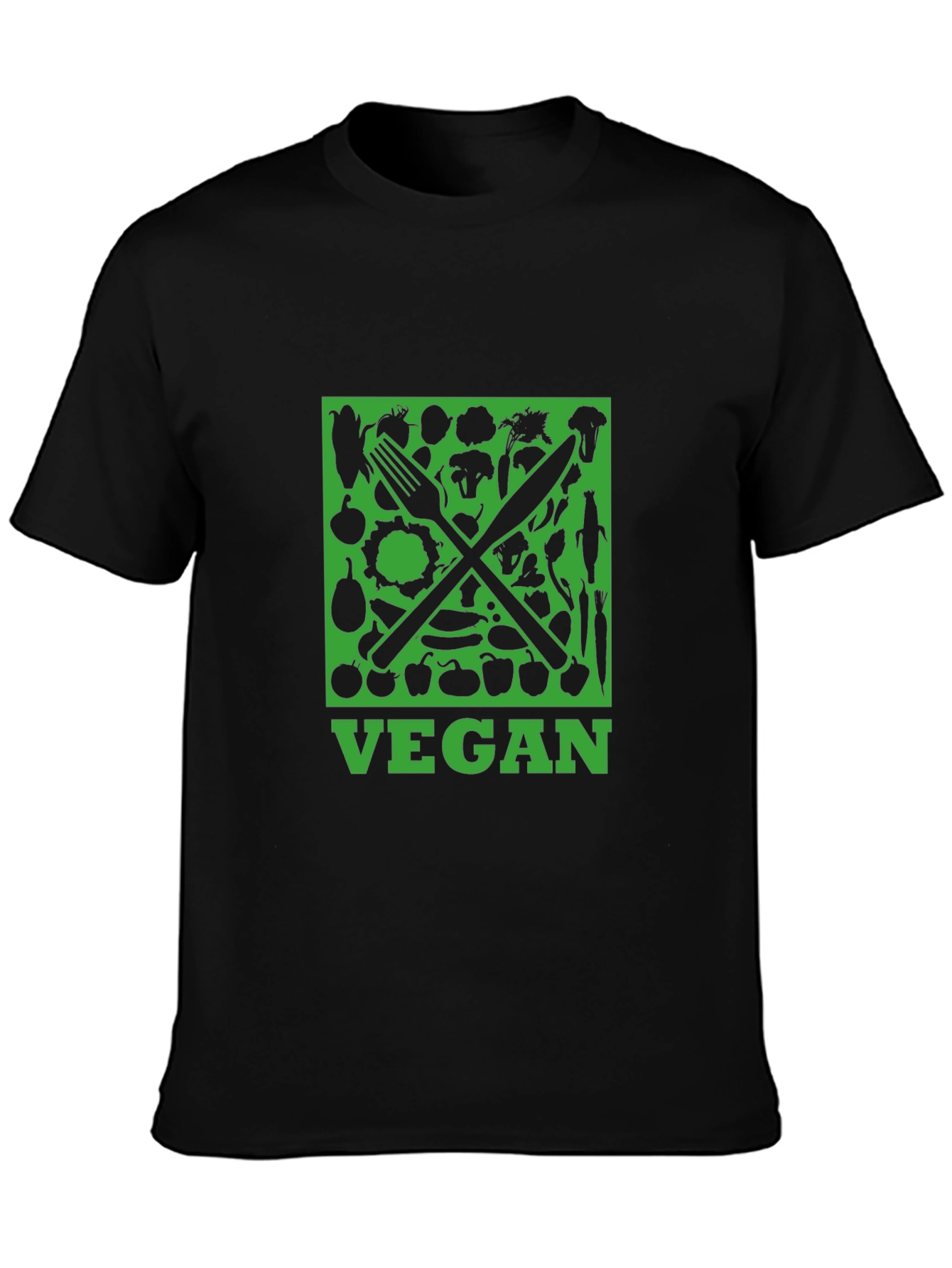 Vegan T-Shirt - Fork & Knife - Vegetarian Food