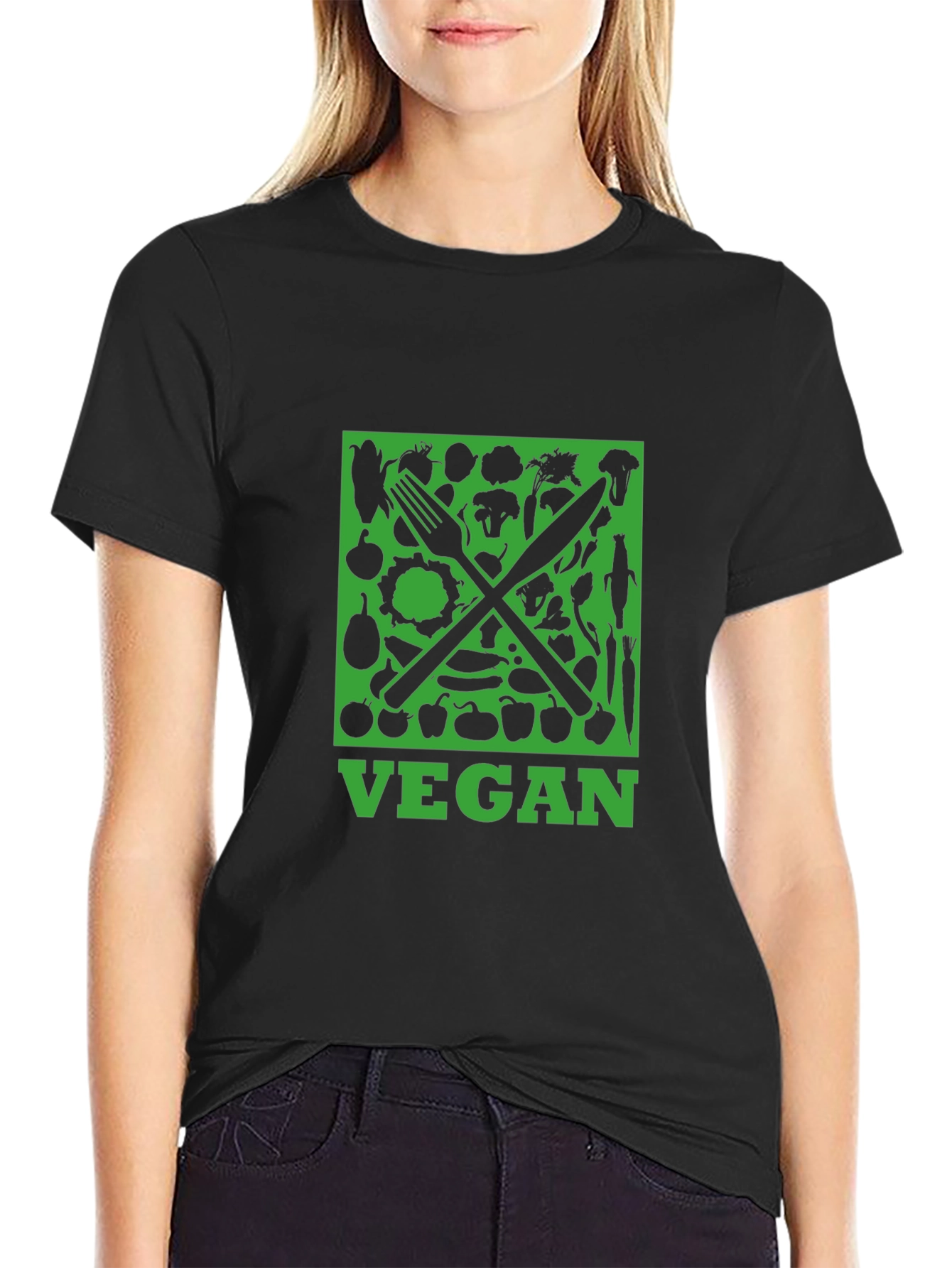 Vegan T-Shirt - Fork & Knife - Vegetarian Food