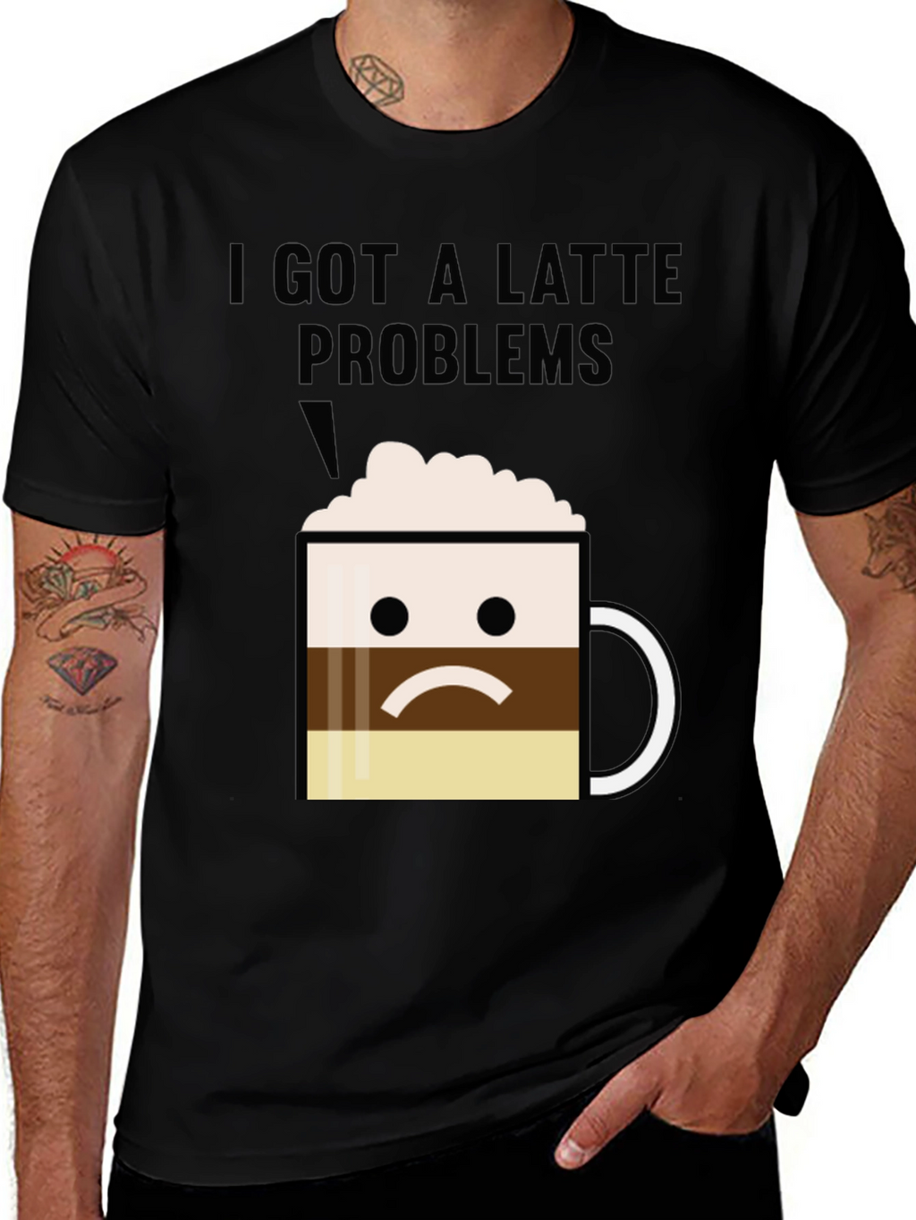 Latte Problems Graphic T-Shirt - Unisex Black Tee