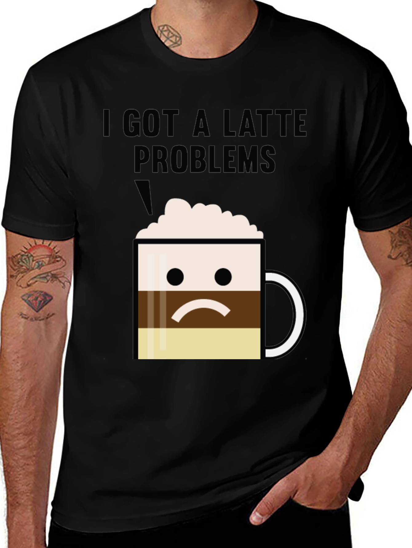 Latte Problems Graphic T-Shirt - Unisex Black Tee