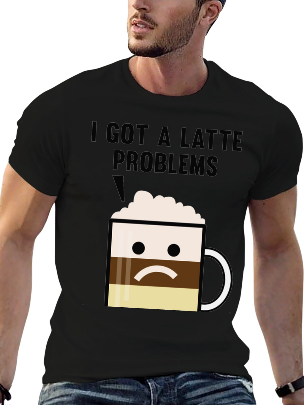 Latte Problems Graphic T-Shirt - Unisex Black Tee