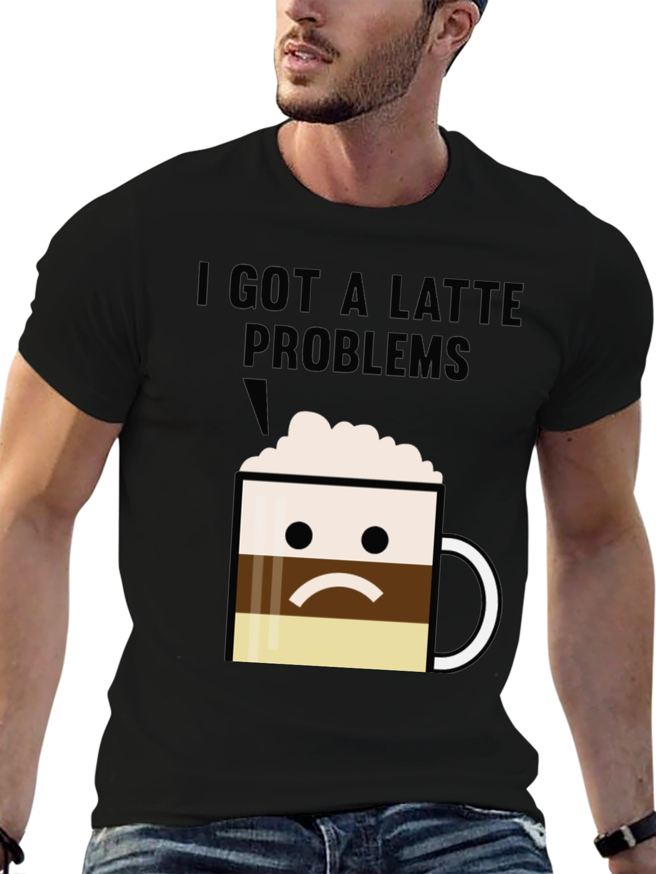 Latte Problems Graphic T-Shirt - Unisex Black Tee