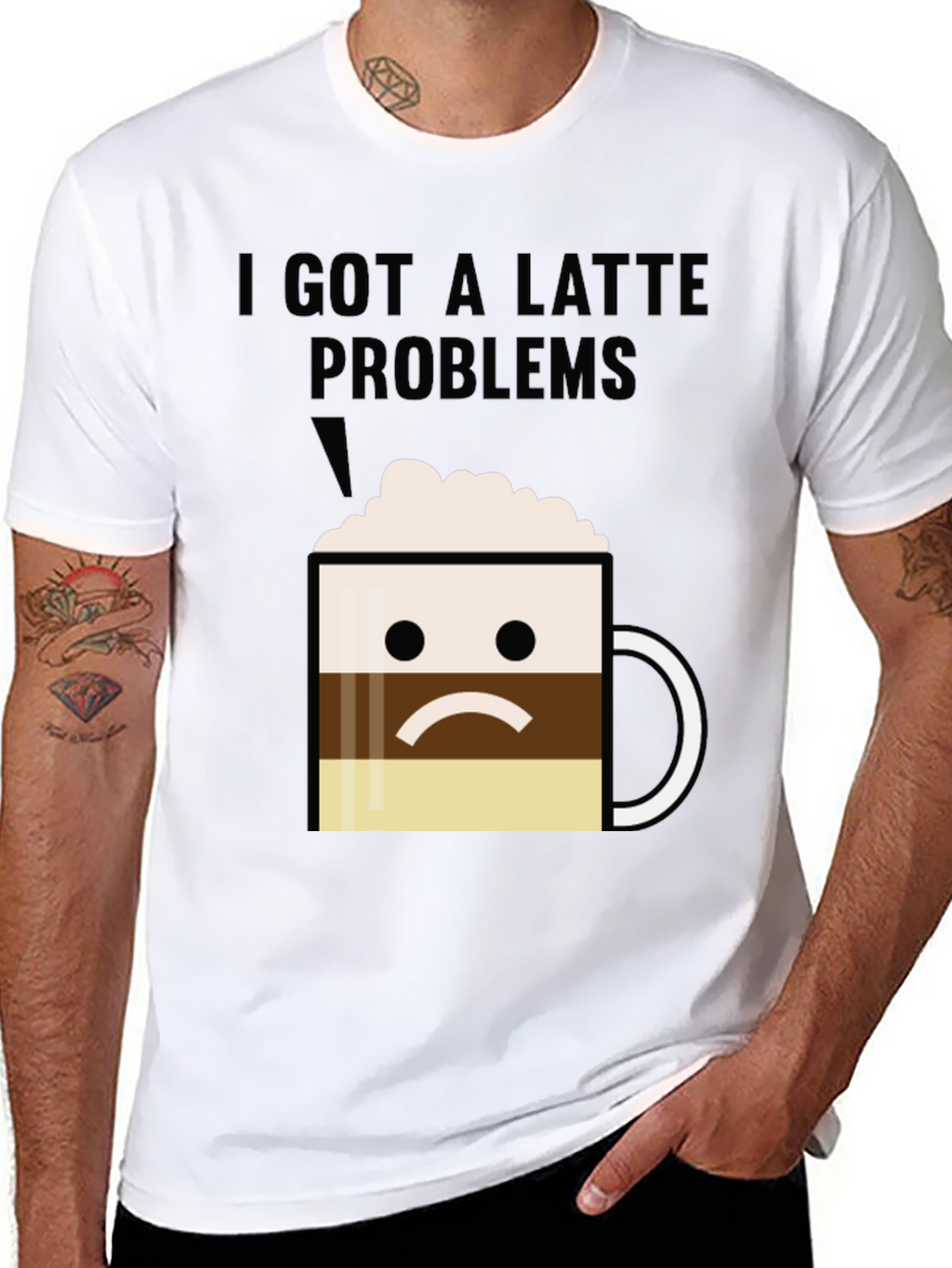 Latte Problems Graphic T-Shirt - Unisex Black Tee