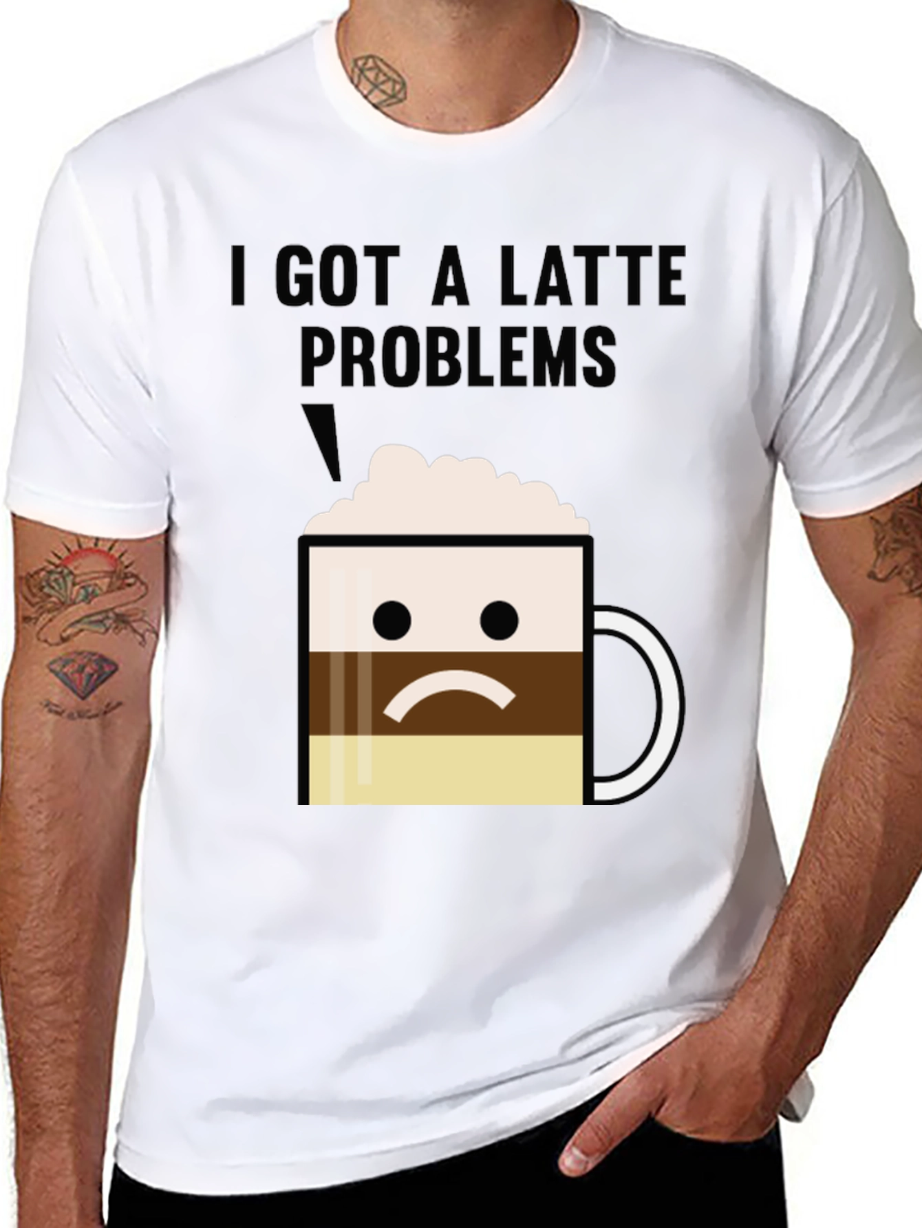 Latte Problems Graphic T-Shirt - Unisex Black Tee